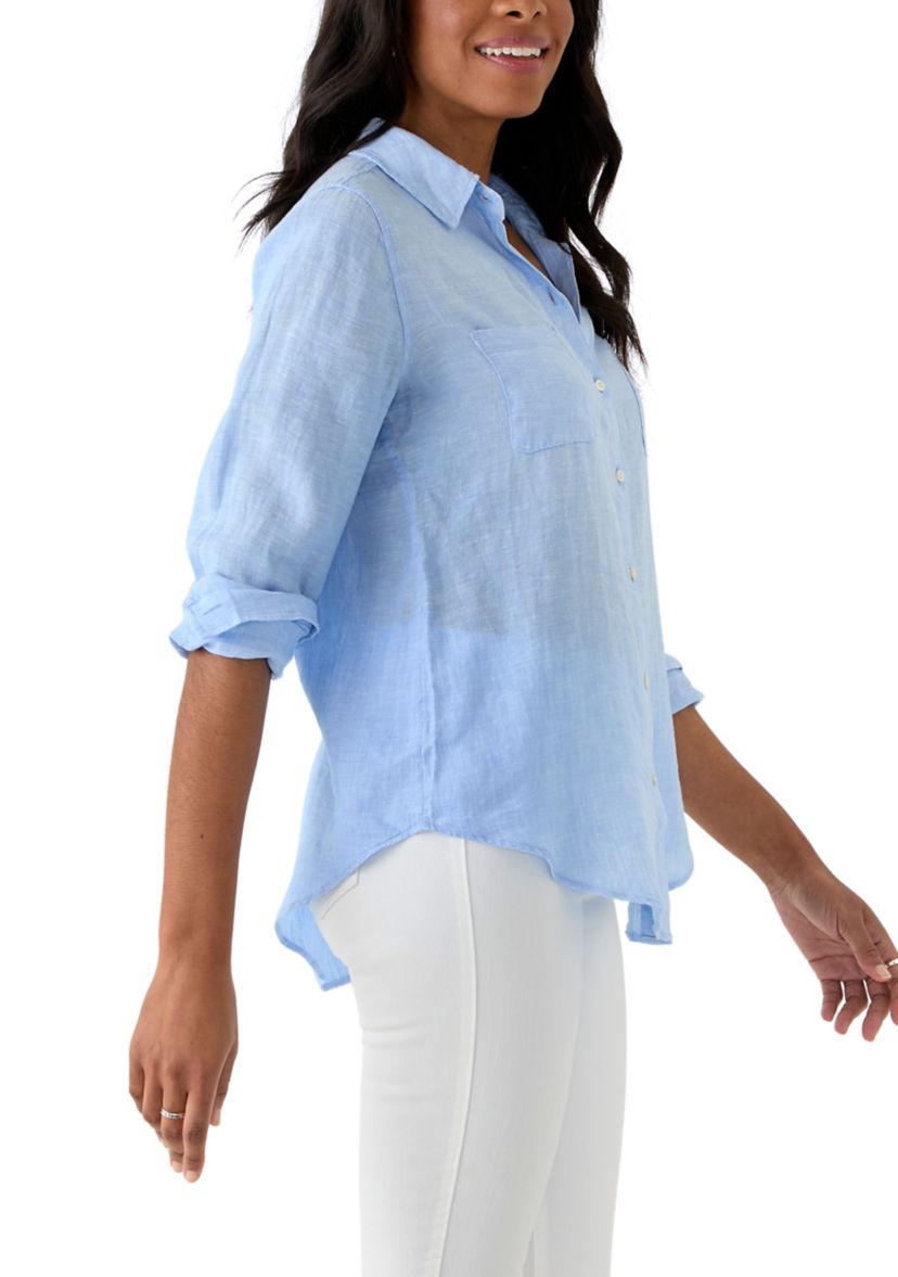 Womens Sea View Button Down Top