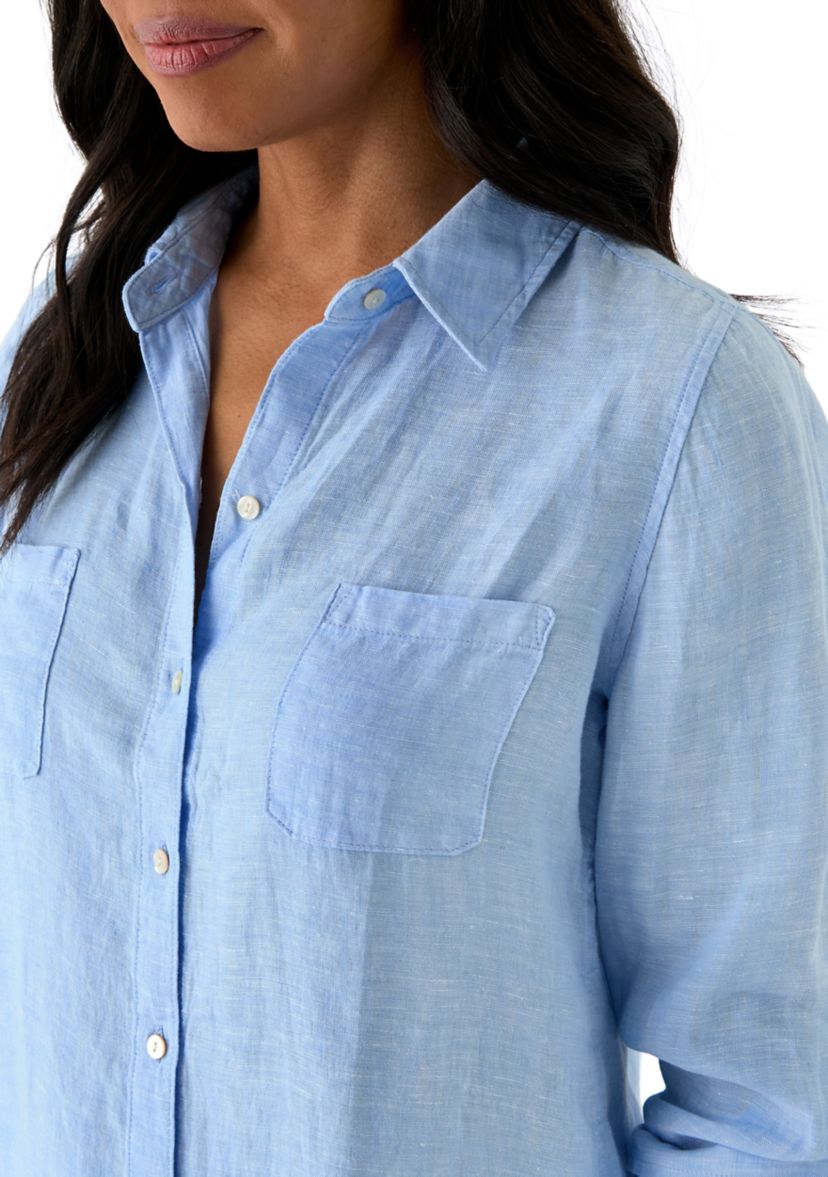 Womens Sea View Button Down Top