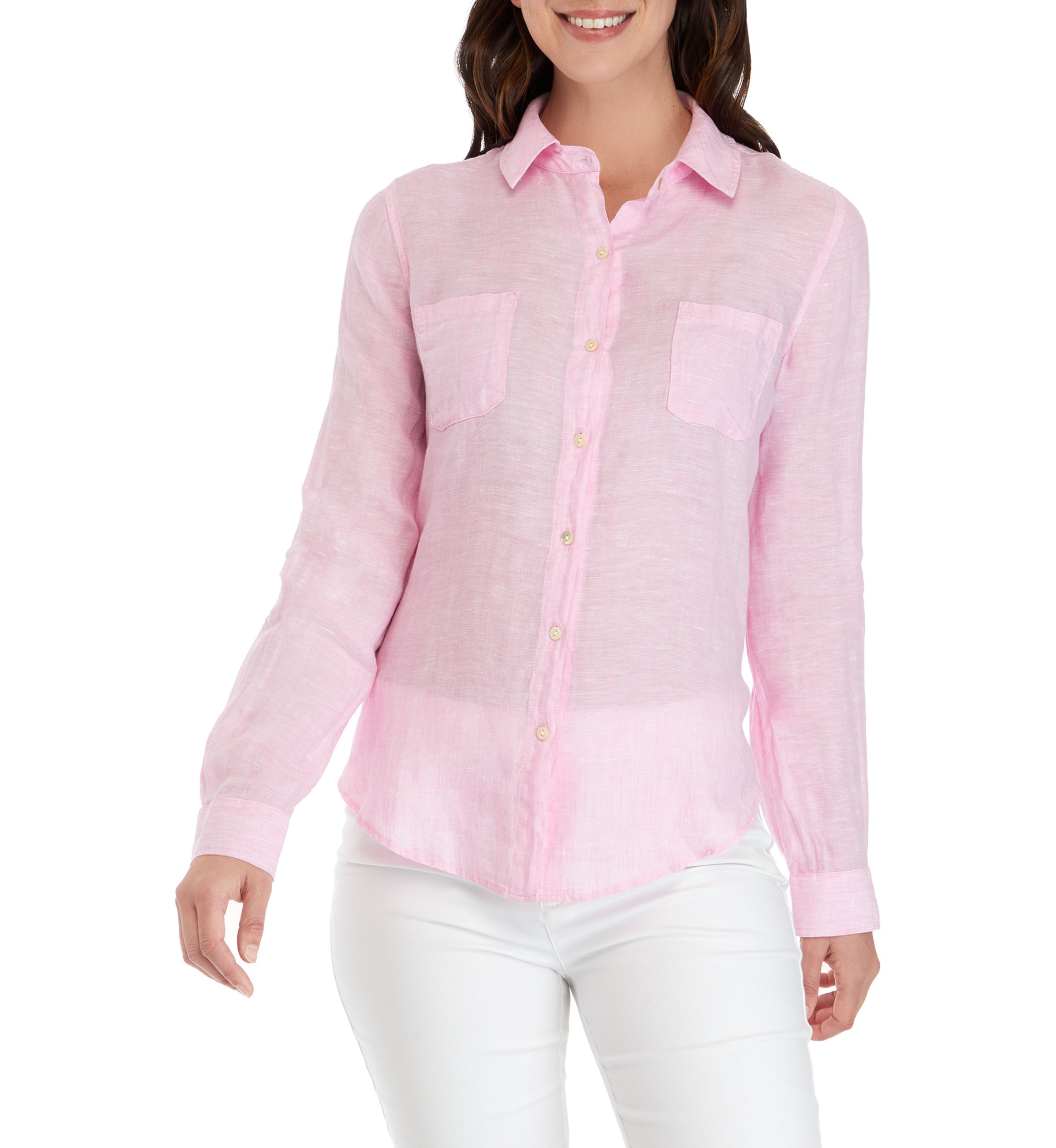 Sea View Linen Button Down Top