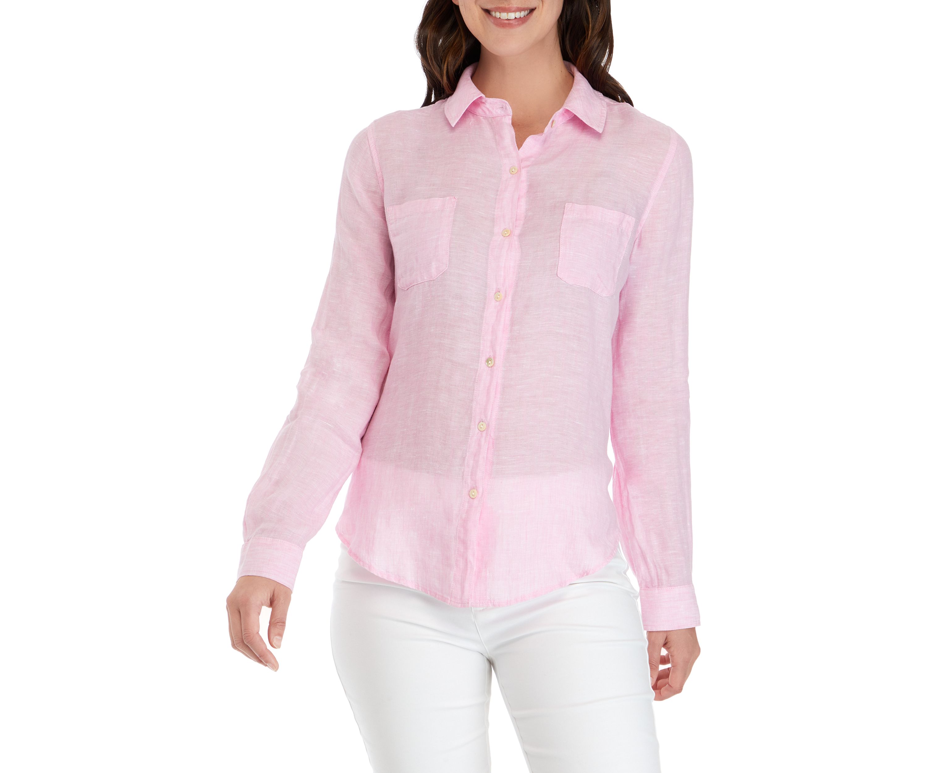 Sea View Linen Button Down Top