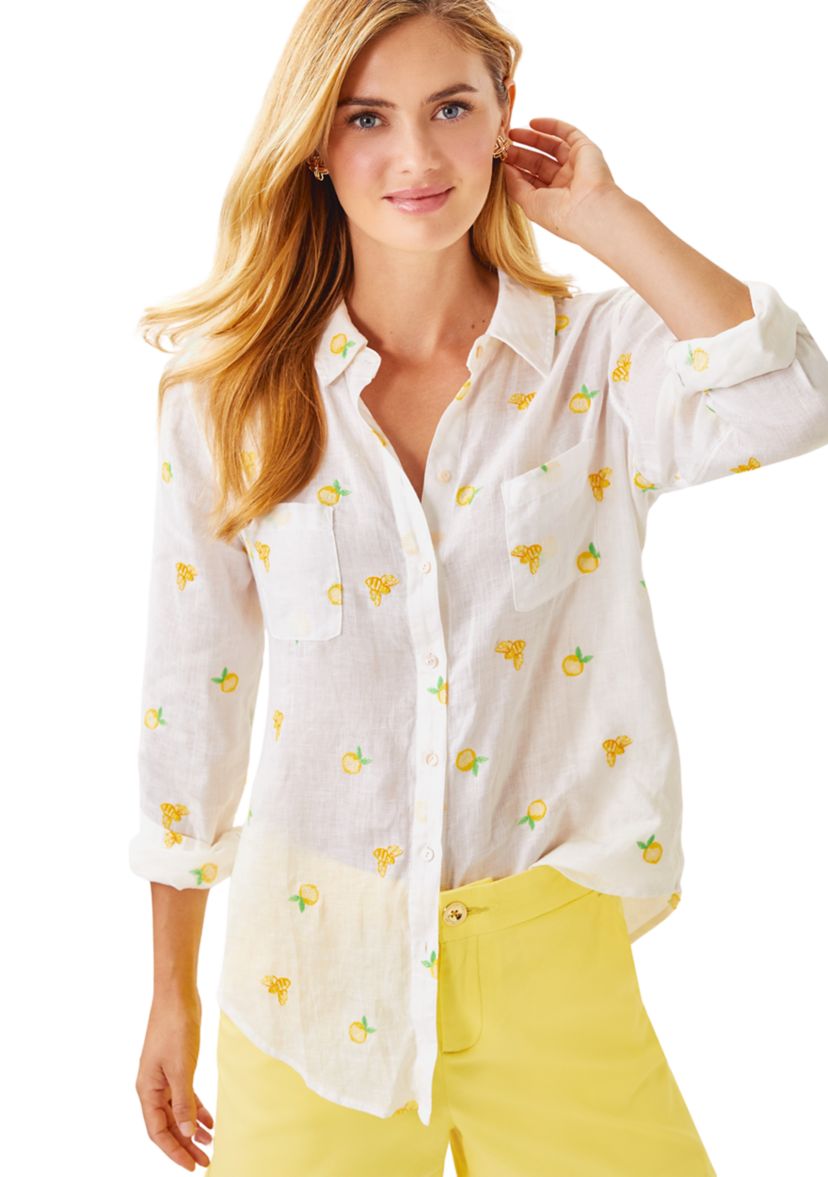 Womens Sea View Button Down Top 