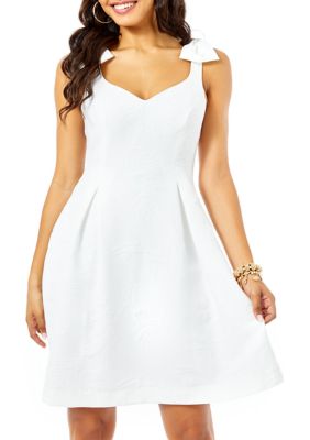 Lilly Pulitzer Linnet Stretch Jacquard Fit & Flare Dress Resort White Bridal 6