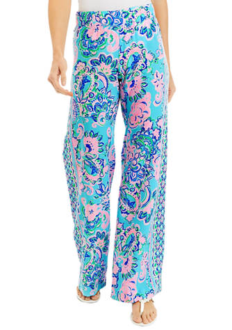 Lilly Pulitzer NEW Womens Size Small Navy Blue 33" Bal Harbour Palazzo Pants $12 