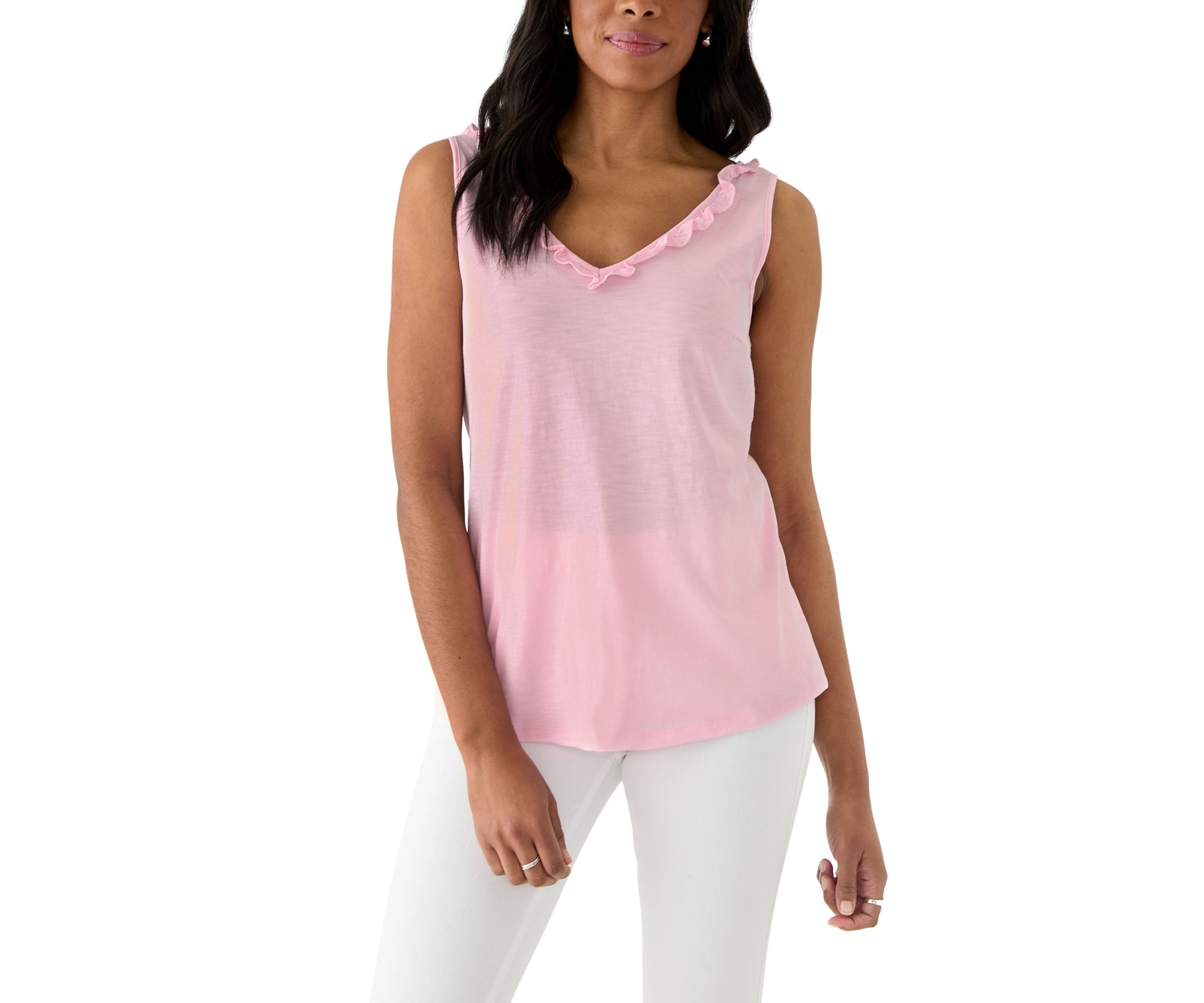 Womens Gigi Ruffle Tank Top 