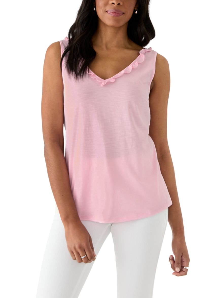 Womens Gigi Ruffle Tank Top 