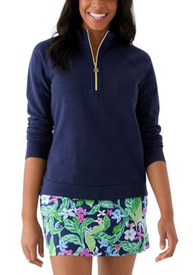 LiLi Lilly Pulitzer Luxletic Ashlee Half-Zip Pullover Low Tide Navy