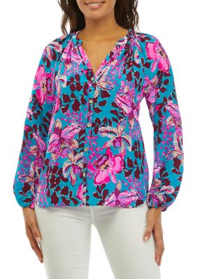 Lilly Pulitzer® Saige Long Sleeve Silk Top | belk