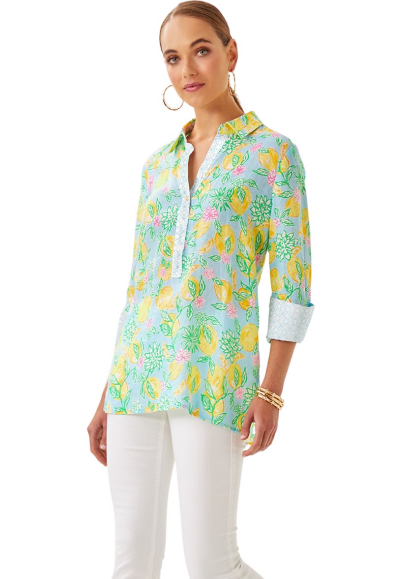 Womens Riverlyn Pieced Print Tunic 
