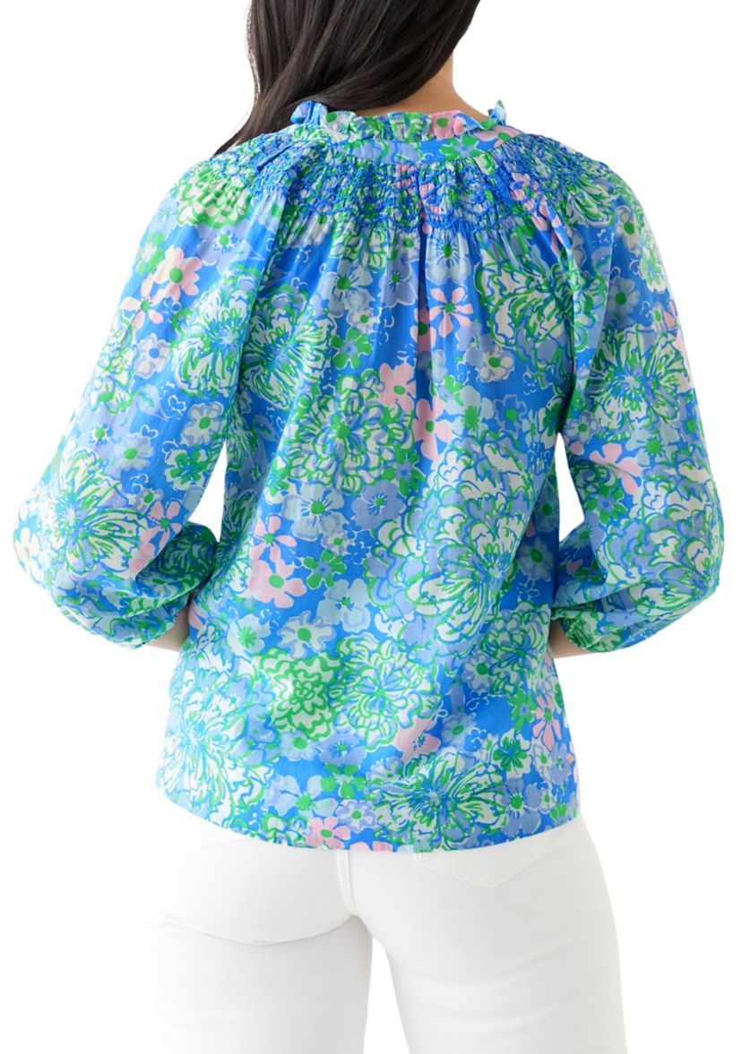 Womens Lourdes 3/4 Sleeve Cotton Top 