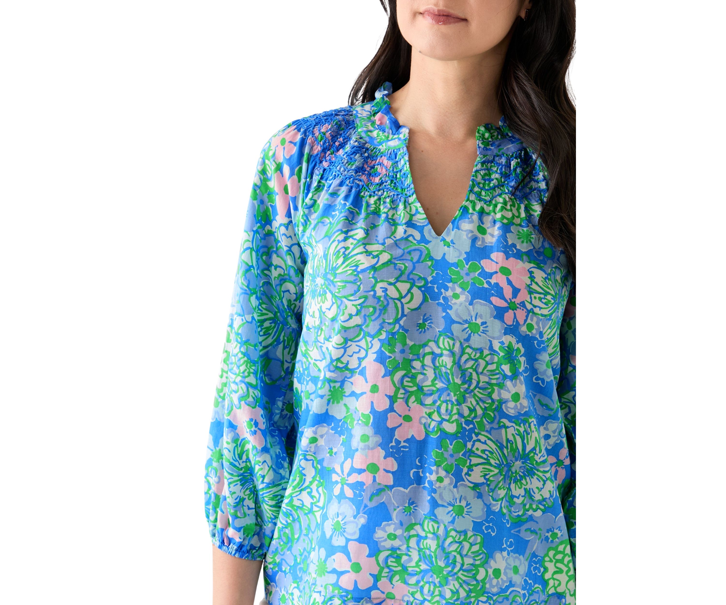Womens Lourdes 3/4 Sleeve Cotton Top 