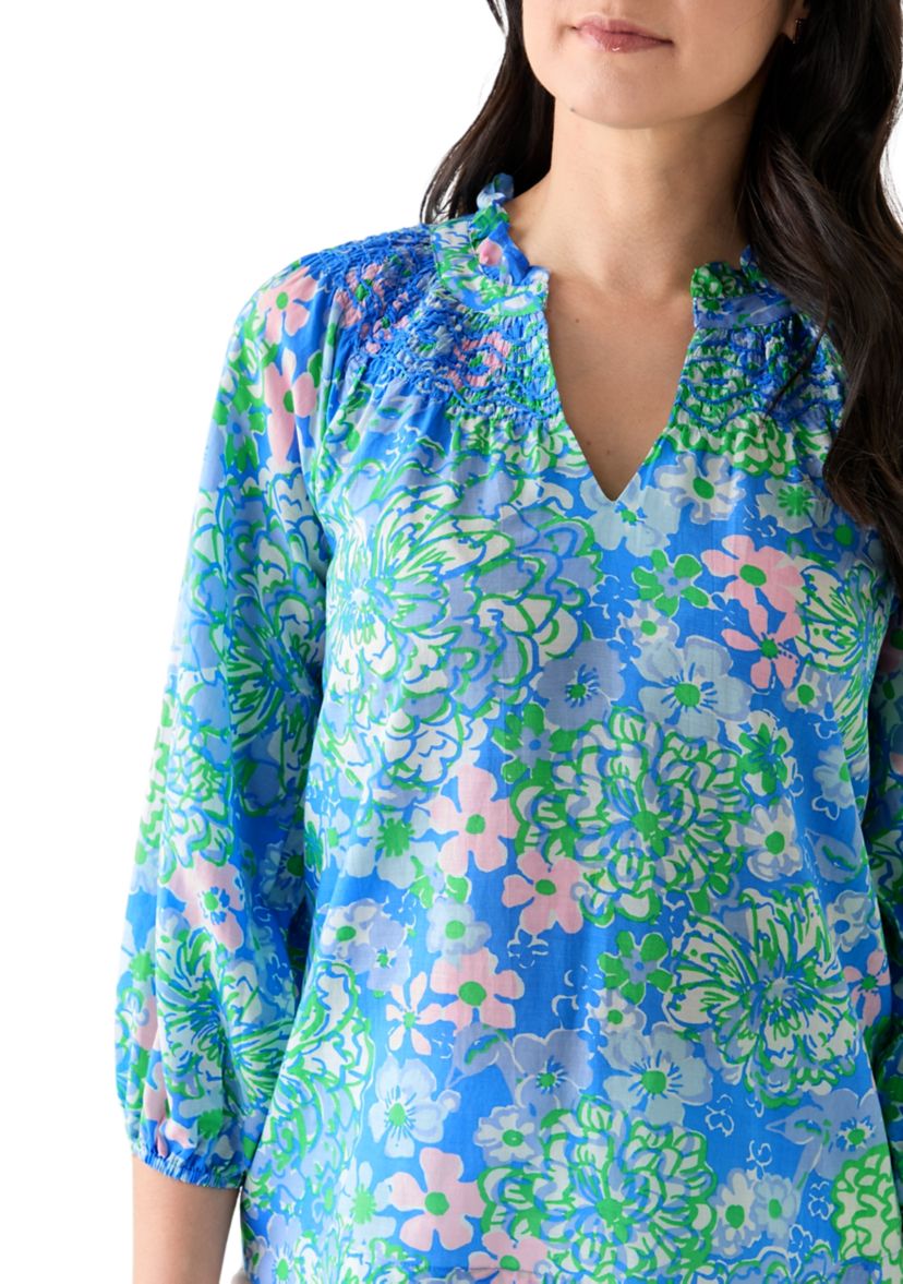 Womens Lourdes 3/4 Sleeve Cotton Top 