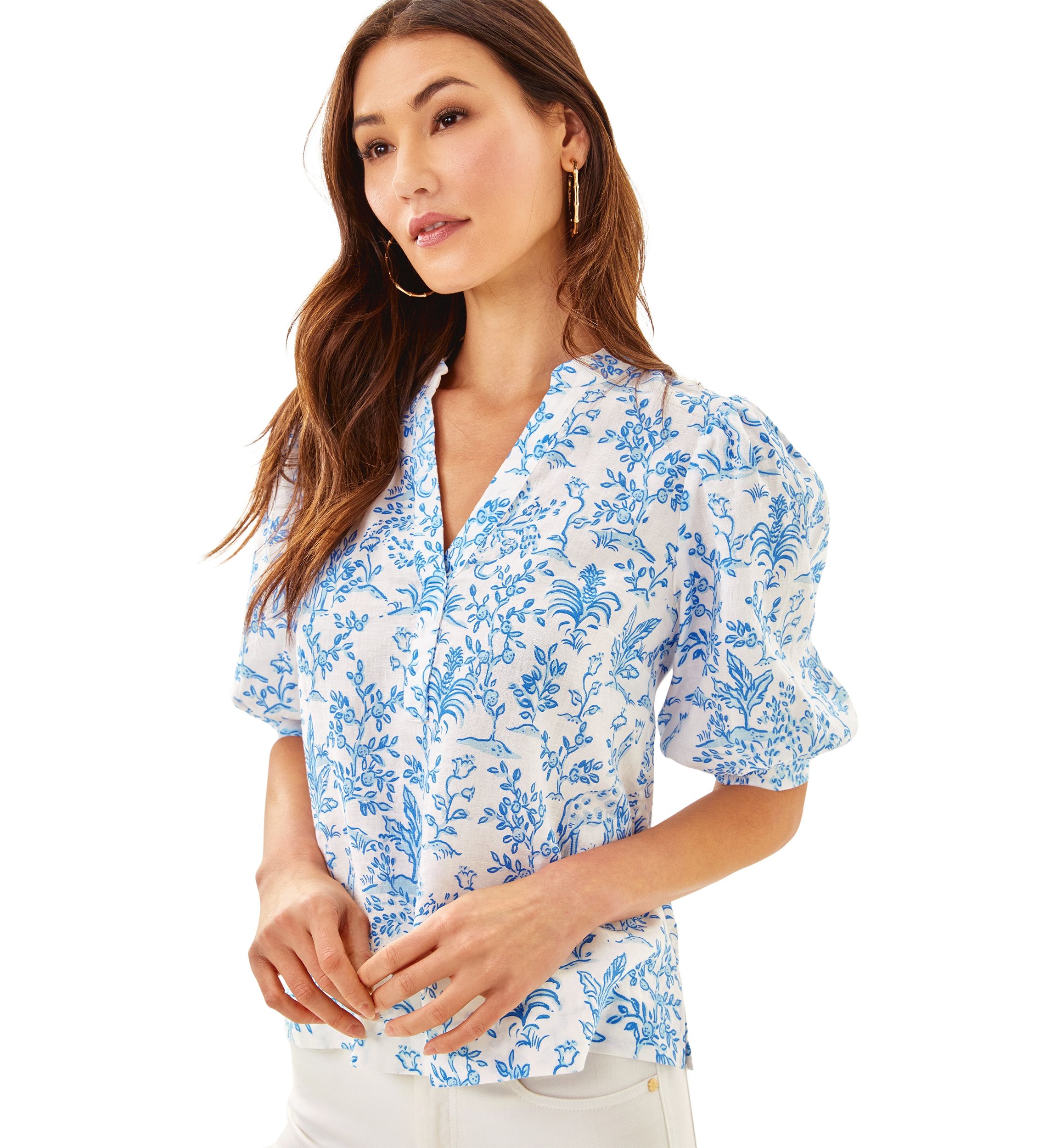 Womens Mialeigh Linen Top