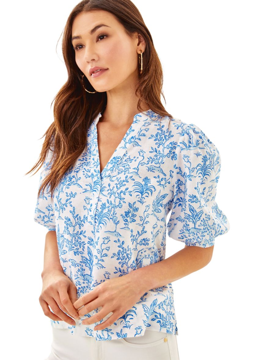 Womens Mialeigh Linen Top