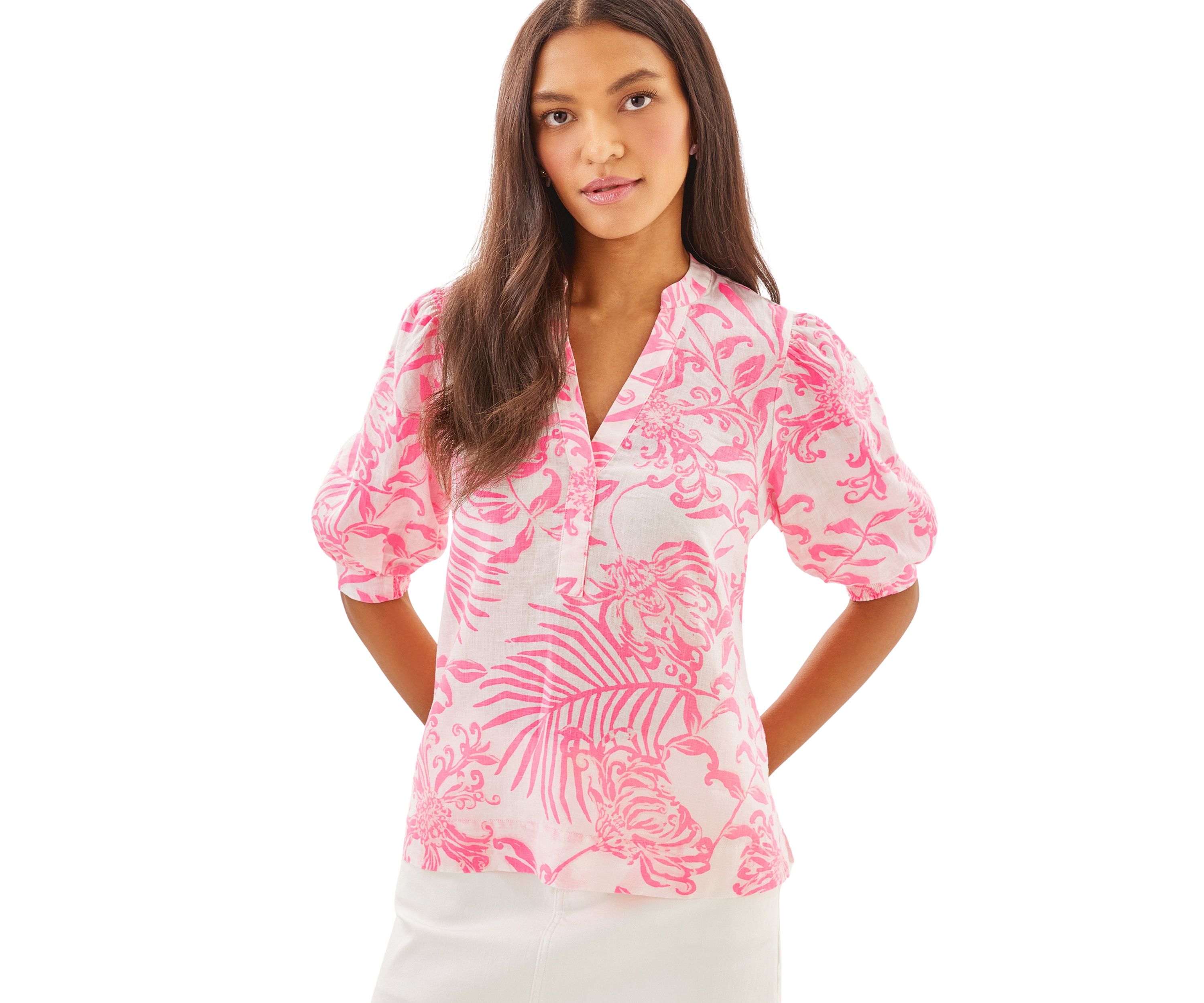 Womens Mialeigh Linen Top