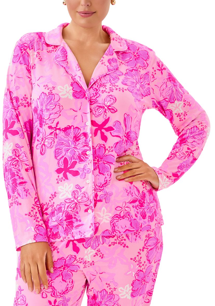 Womens Long Sleeve Knit Pajama Top