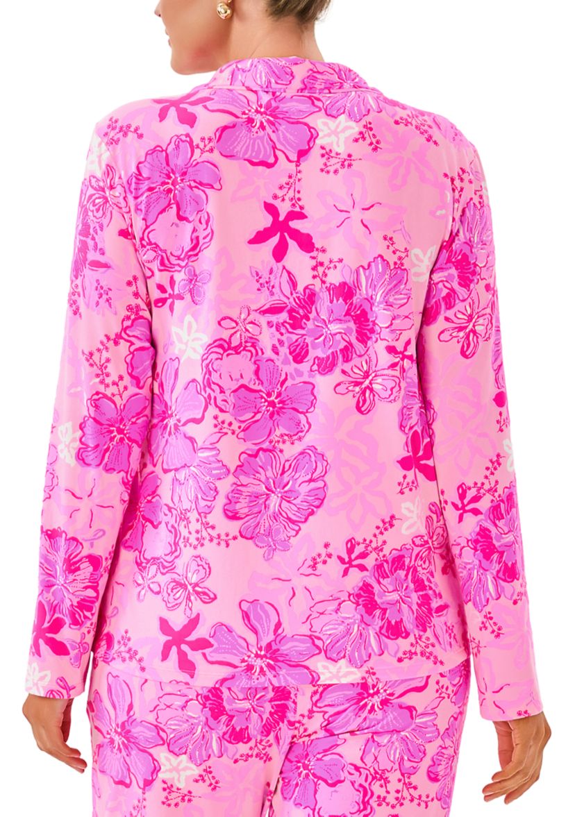 Womens Long Sleeve Knit Pajama Top