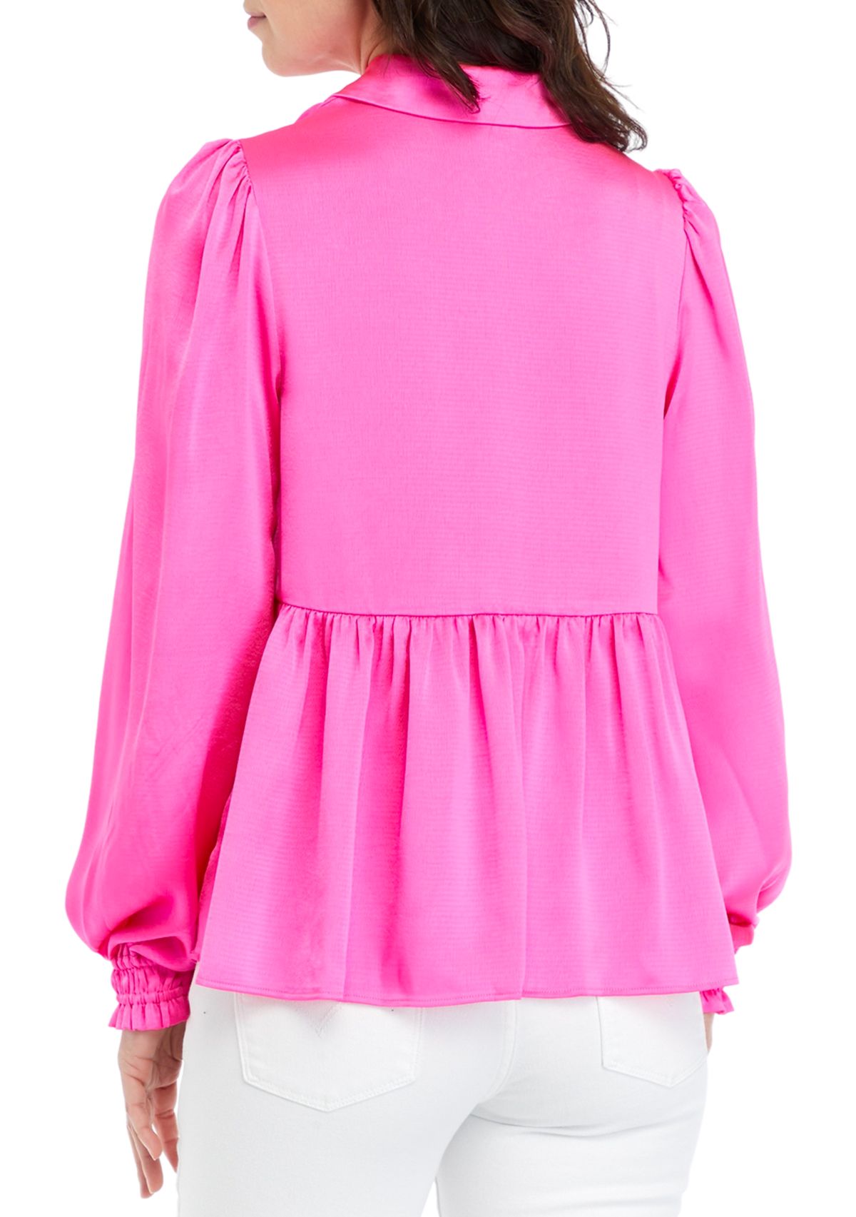 Womens Jaylene Satin Peplum Top