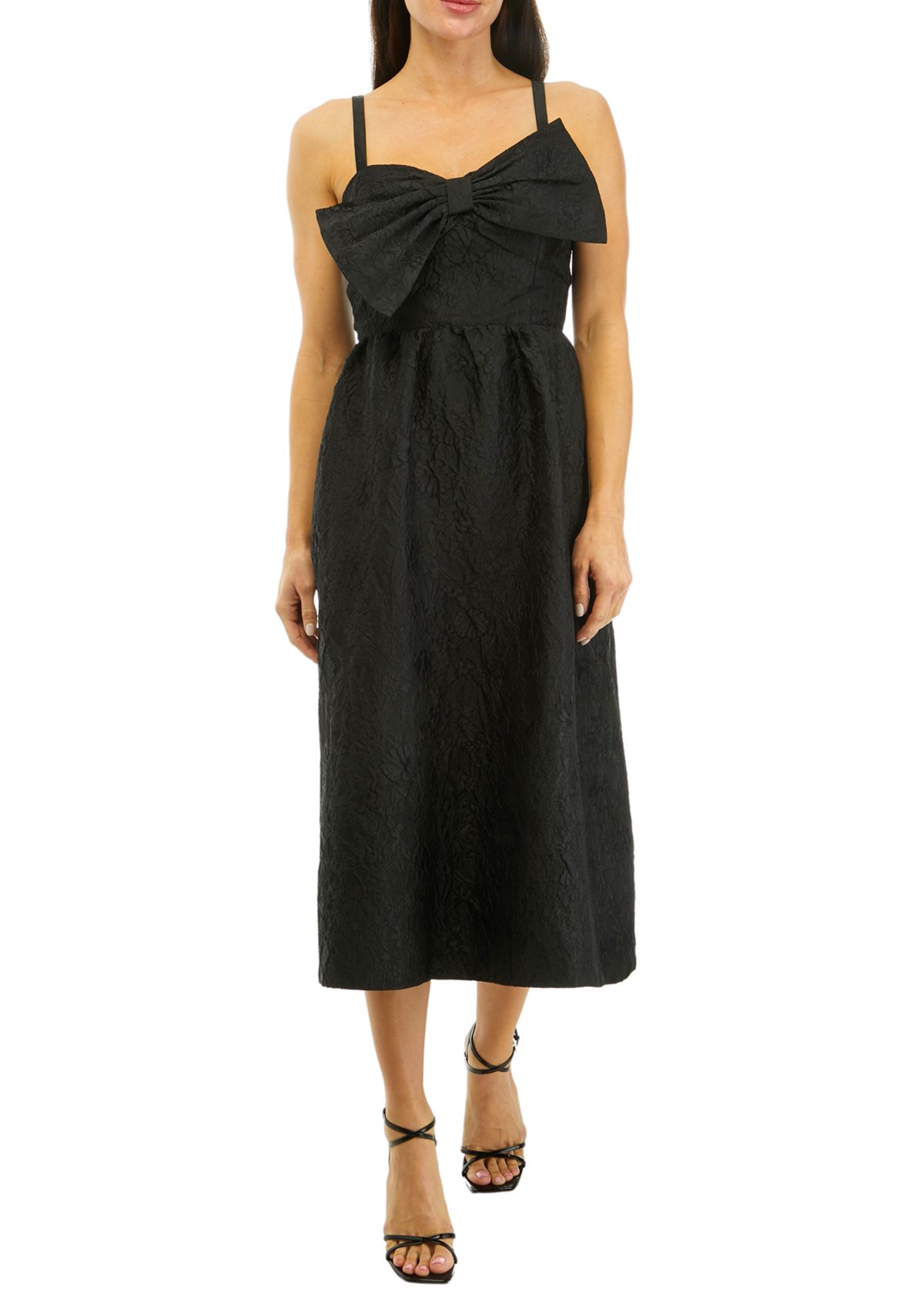 Womens Ella Jacquard Midi Bow Dress
