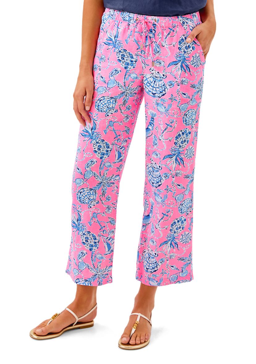 Womens Brawley Linen Crop Pants