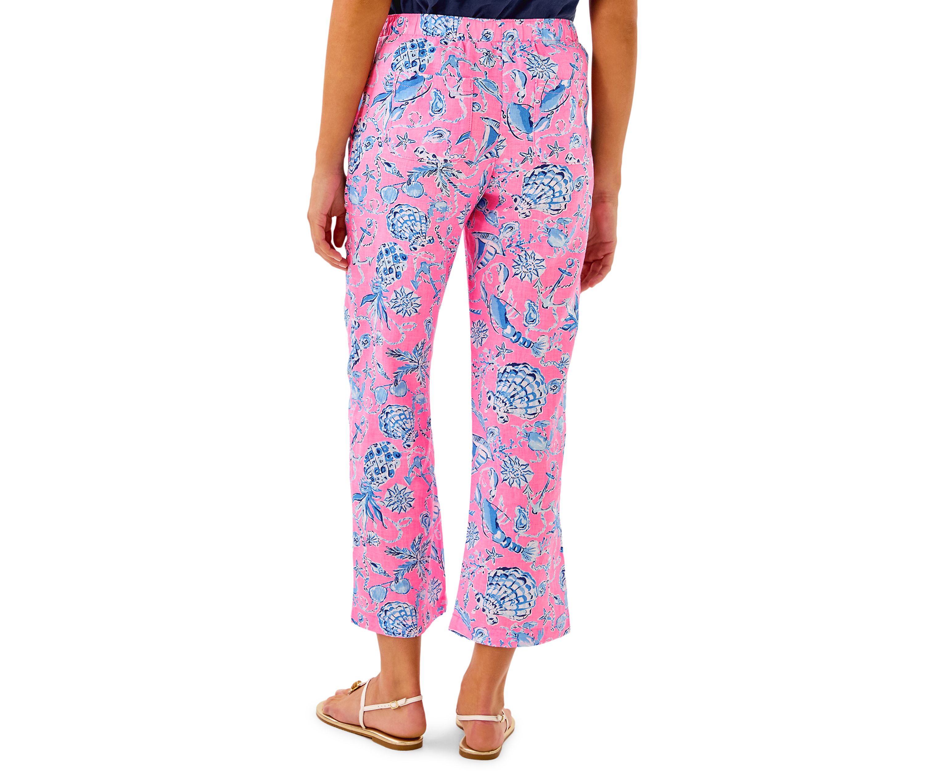 Womens Brawley Linen Crop Pants