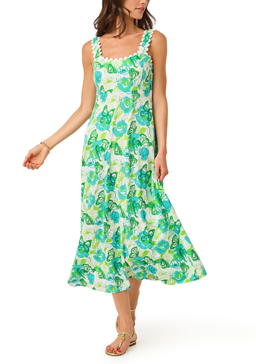 slim fit dress slacks Lilly Pulitzer Simona Midi Dress