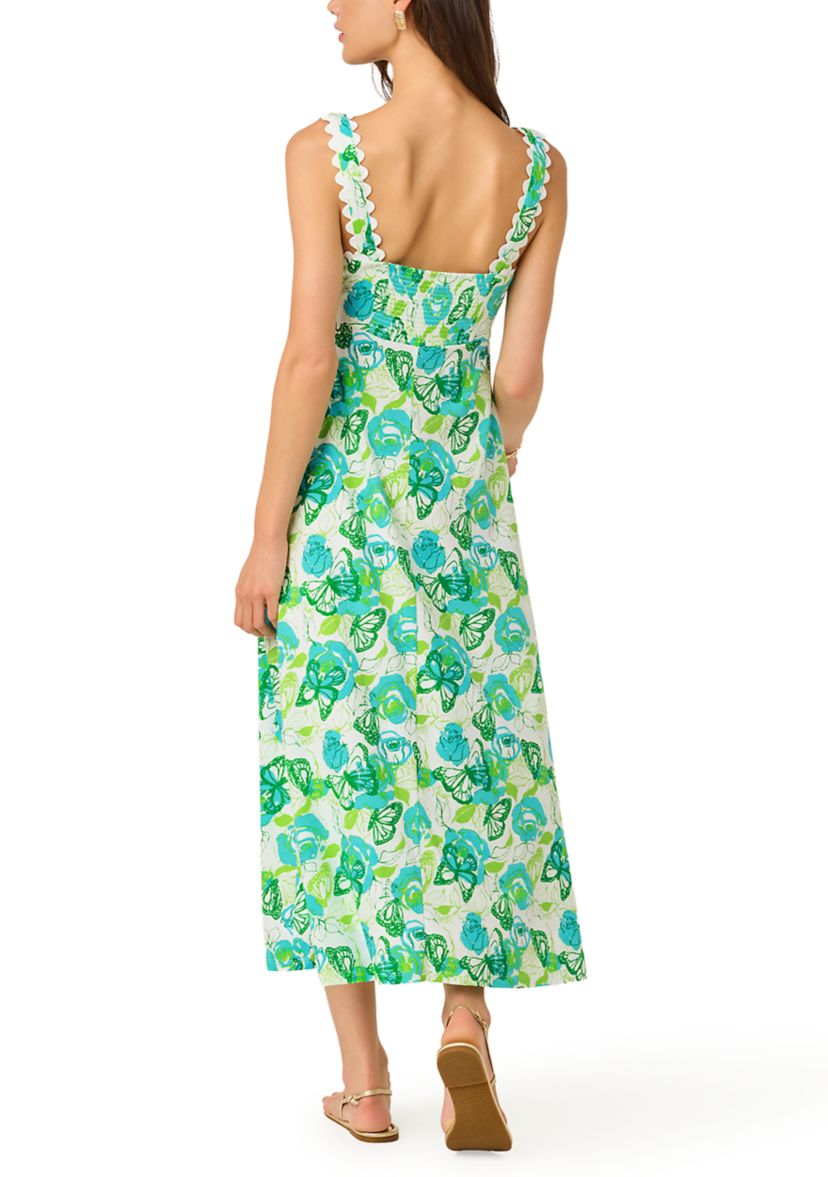 lilly pulitzer midi dress Women's Tonya Shirtdress - Blue - Size 12 midi shirtdress with a full button placket Lilly Pulitzer Women's Dwyer Midi