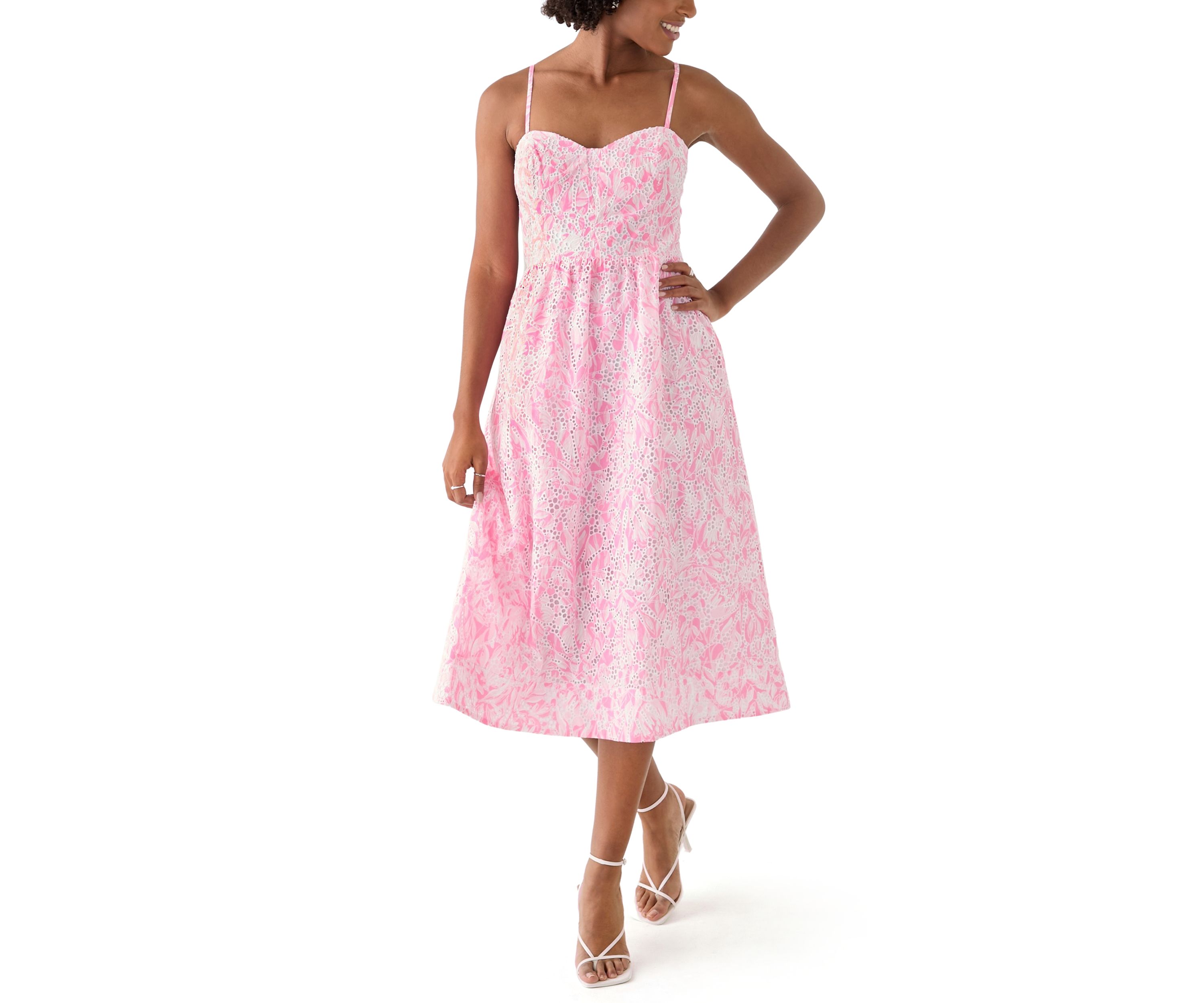 Womens Allarie Midi Eyelet Tulip to Tango Dress