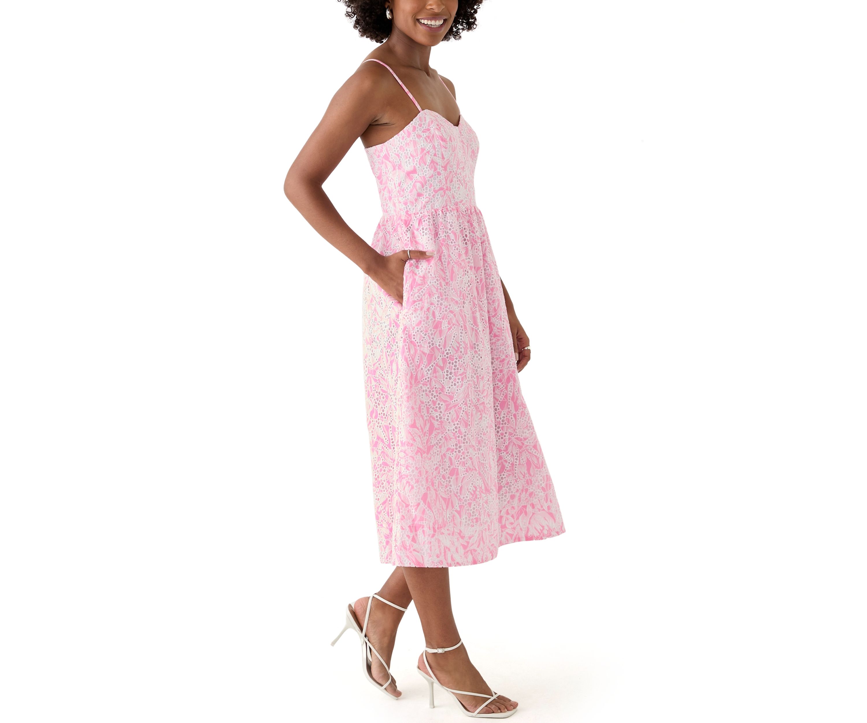 Womens Allarie Midi Eyelet Tulip to Tango Dress
