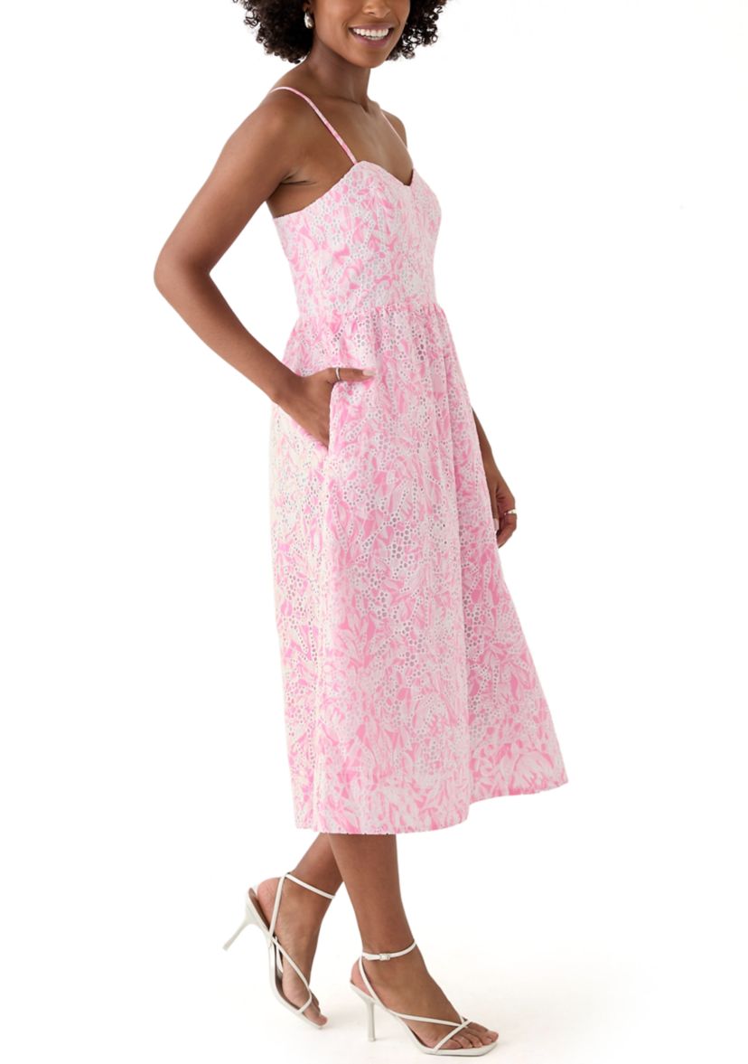 Womens Allarie Midi Eyelet Tulip to Tango Dress