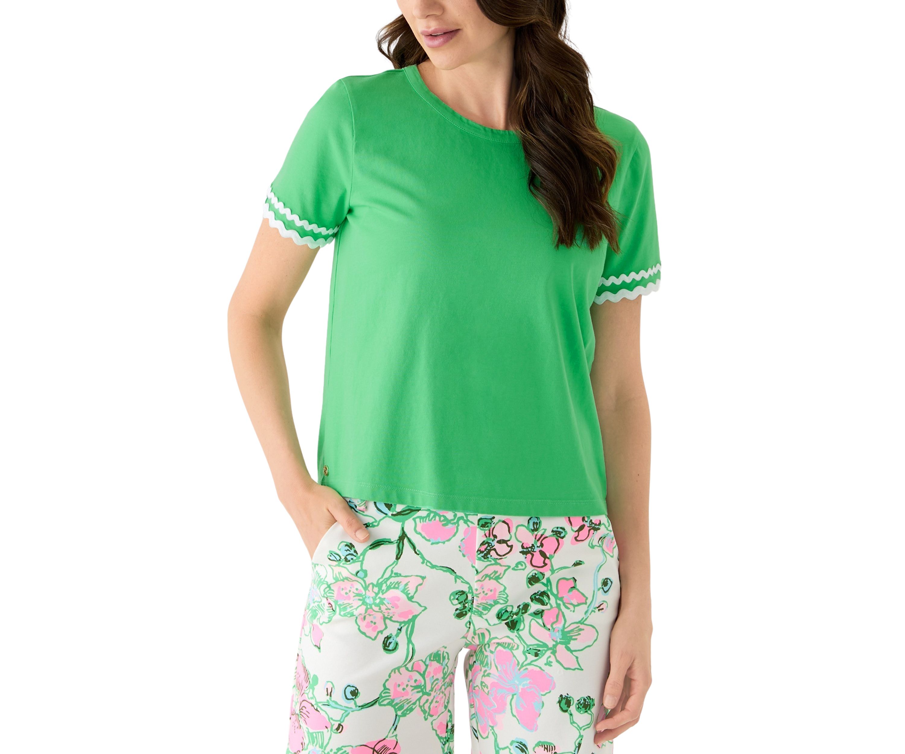 Womens Clairmont Ric Rac Trimmed Top