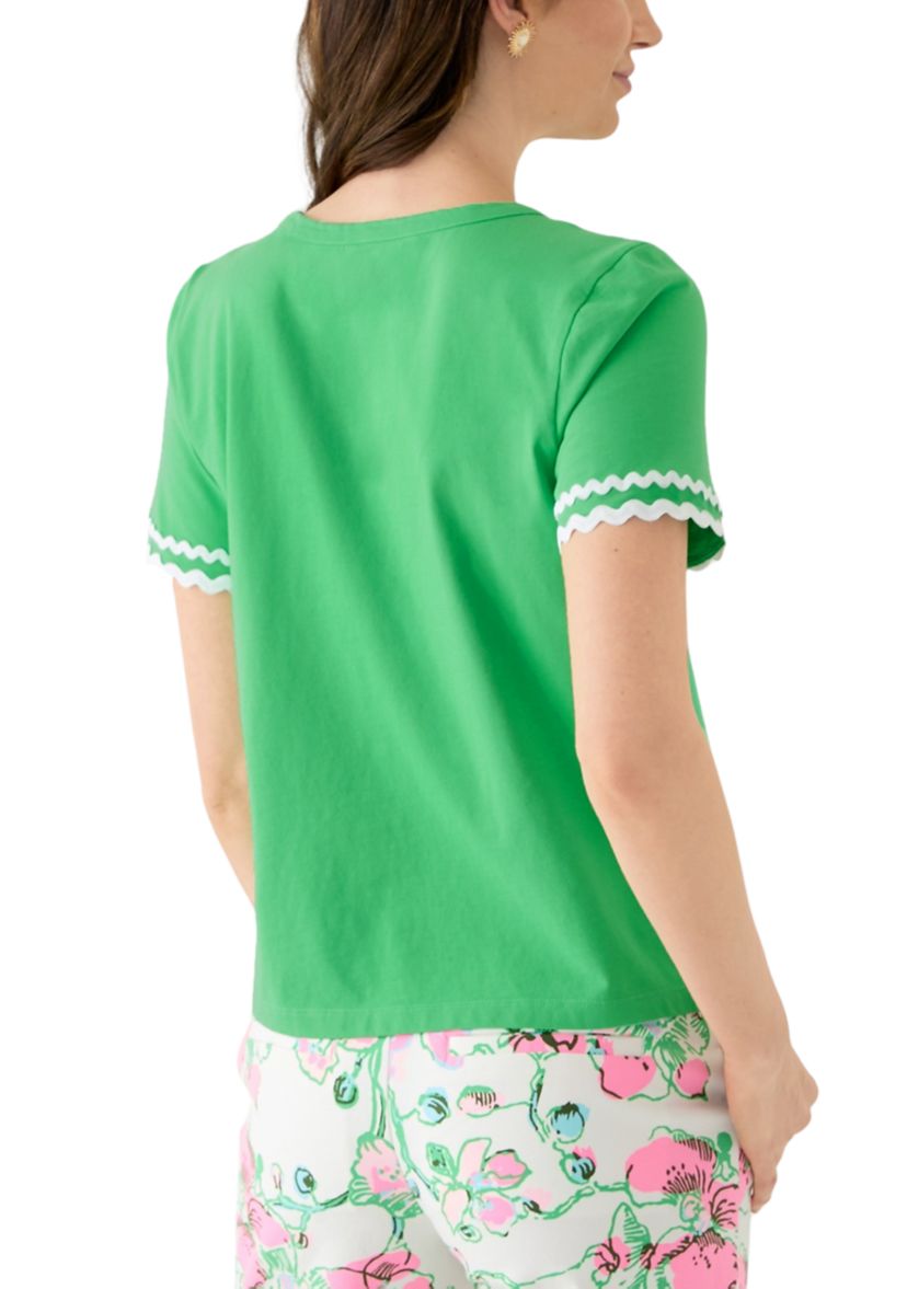 Womens Clairmont Ric Rac Trimmed Top