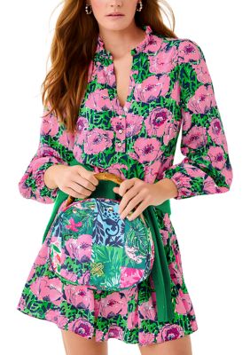 Lilly Pulitzer Women’s Evaline Silk Dress, Navy Blue, 6