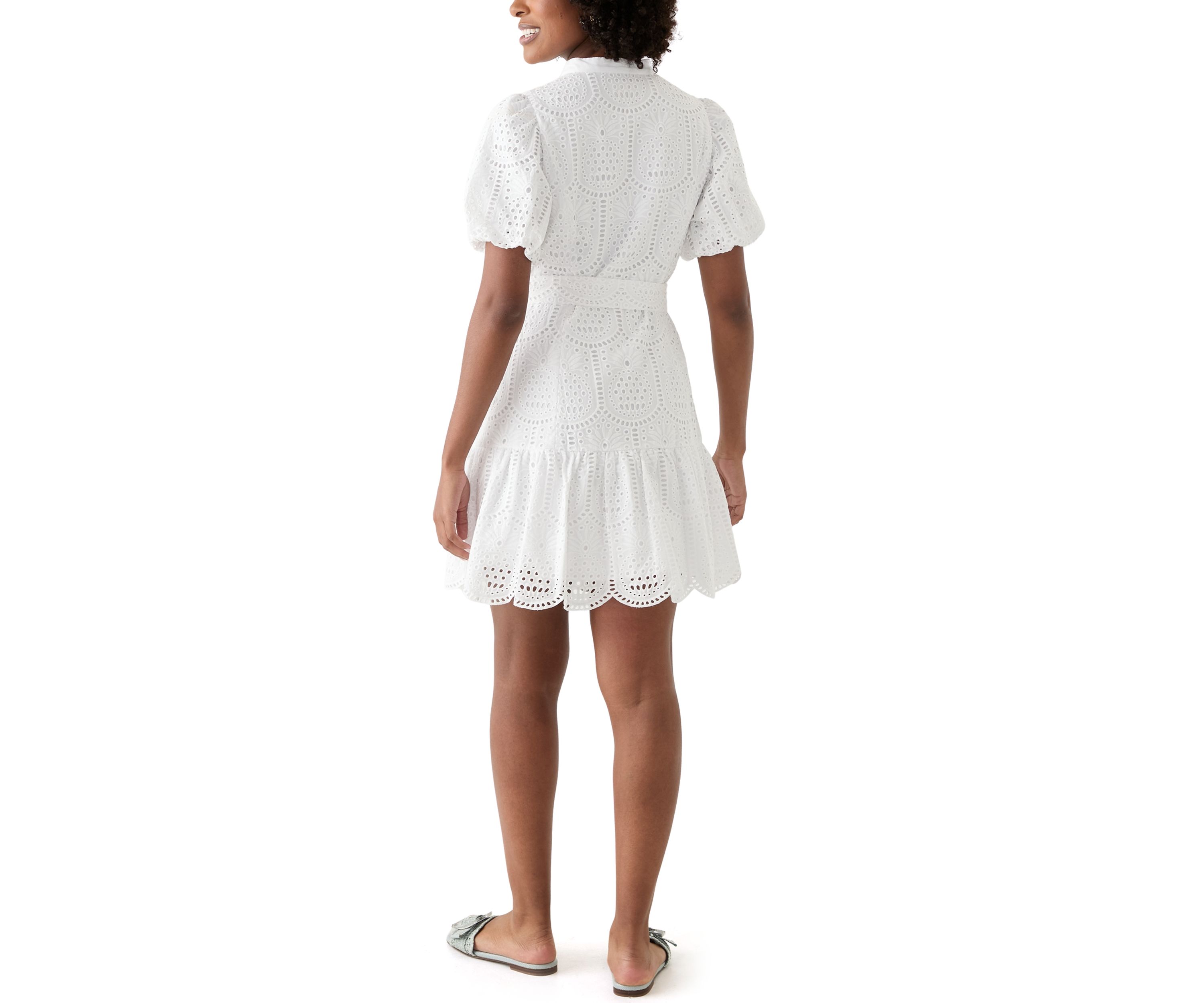 Womens Xylia Eyelet Shirtdress