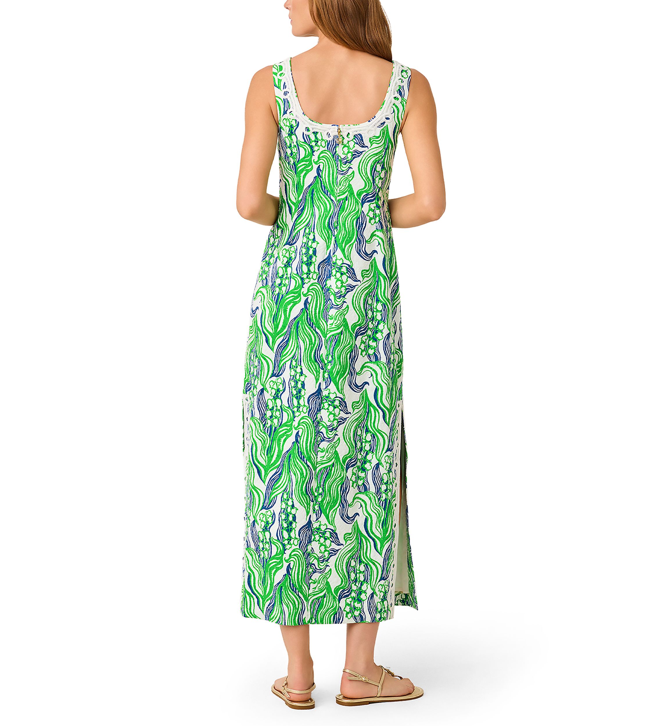 slim fit dress slacks Lilly Pulitzer White Green & Pink Floral Shift Dress – Sweet Pea & Teddy main image 1