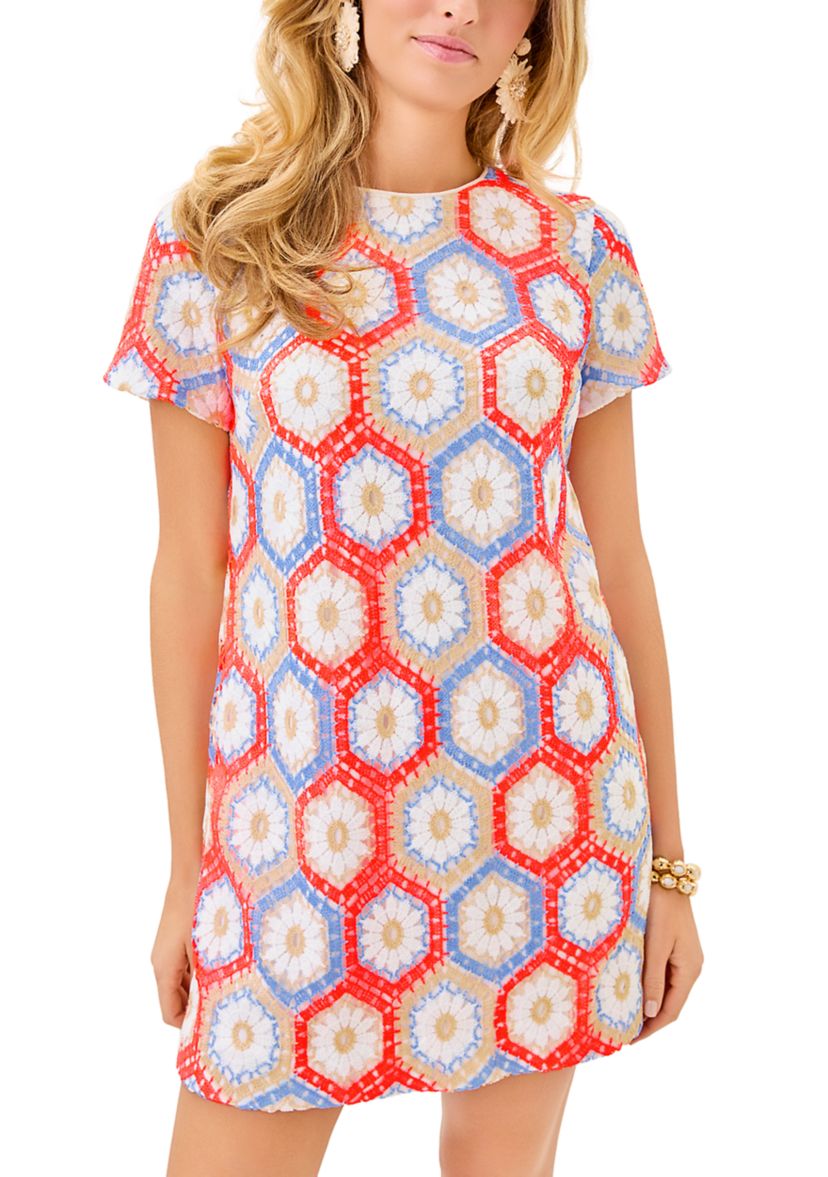 Womens Leyla Crochet Shift Dress
