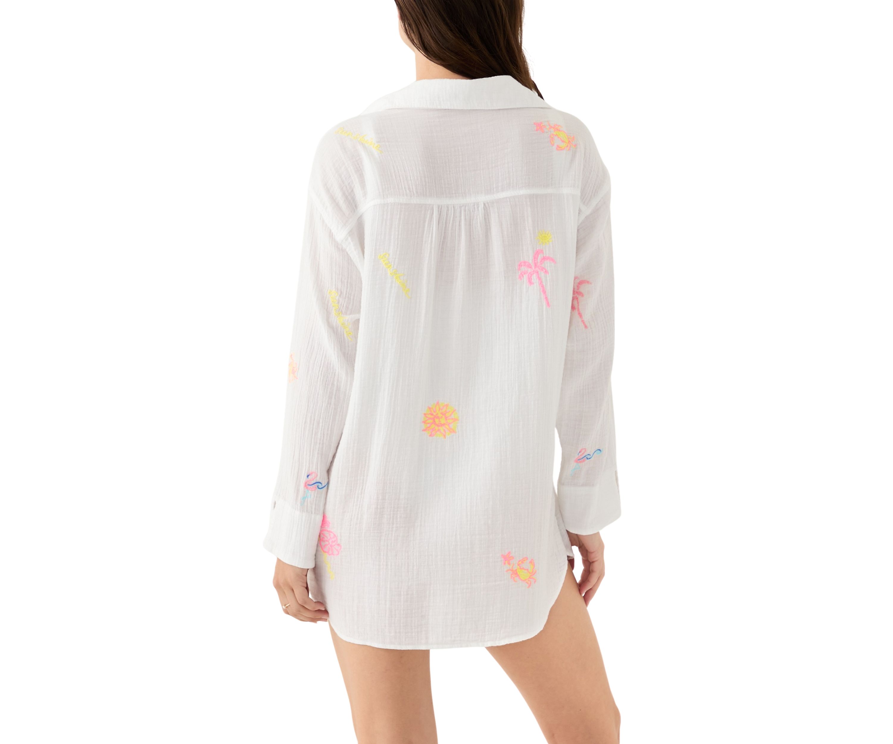 Womens Kwitney Embroidered Swim Coverup