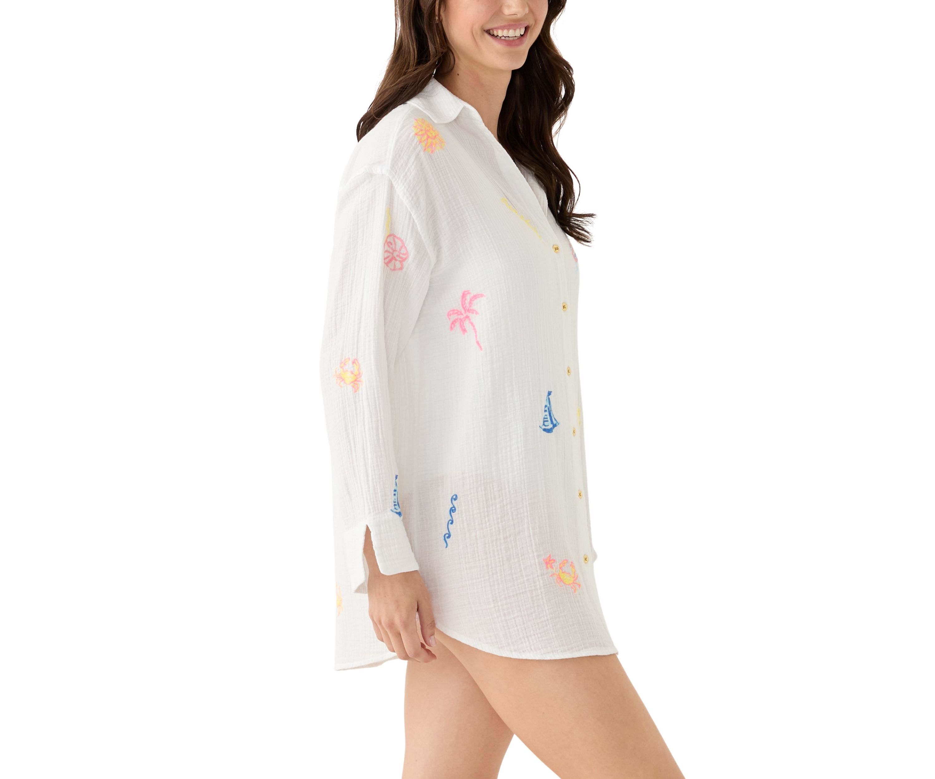 Womens Kwitney Embroidered Swim Coverup