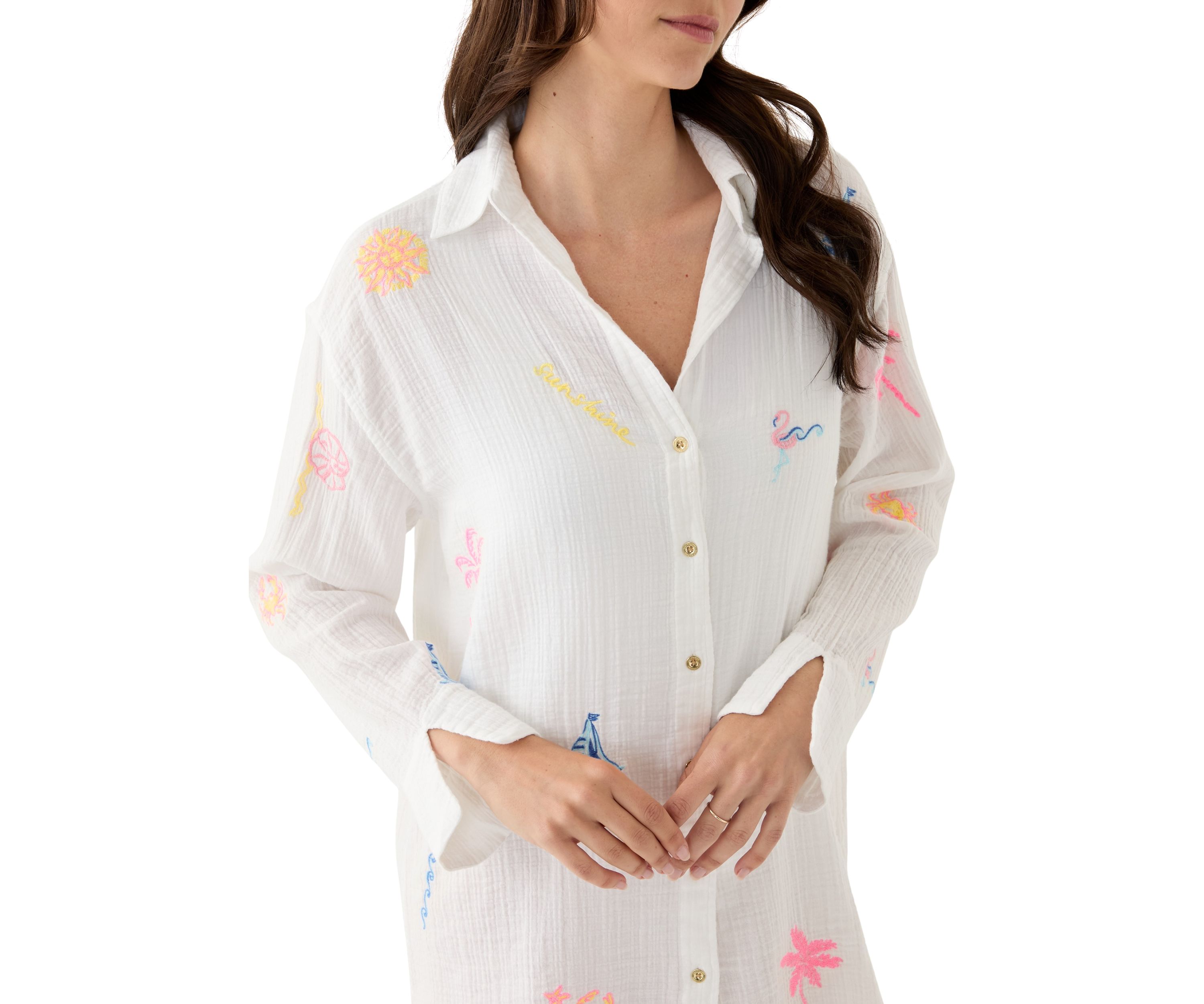 Womens Kwitney Embroidered Swim Coverup