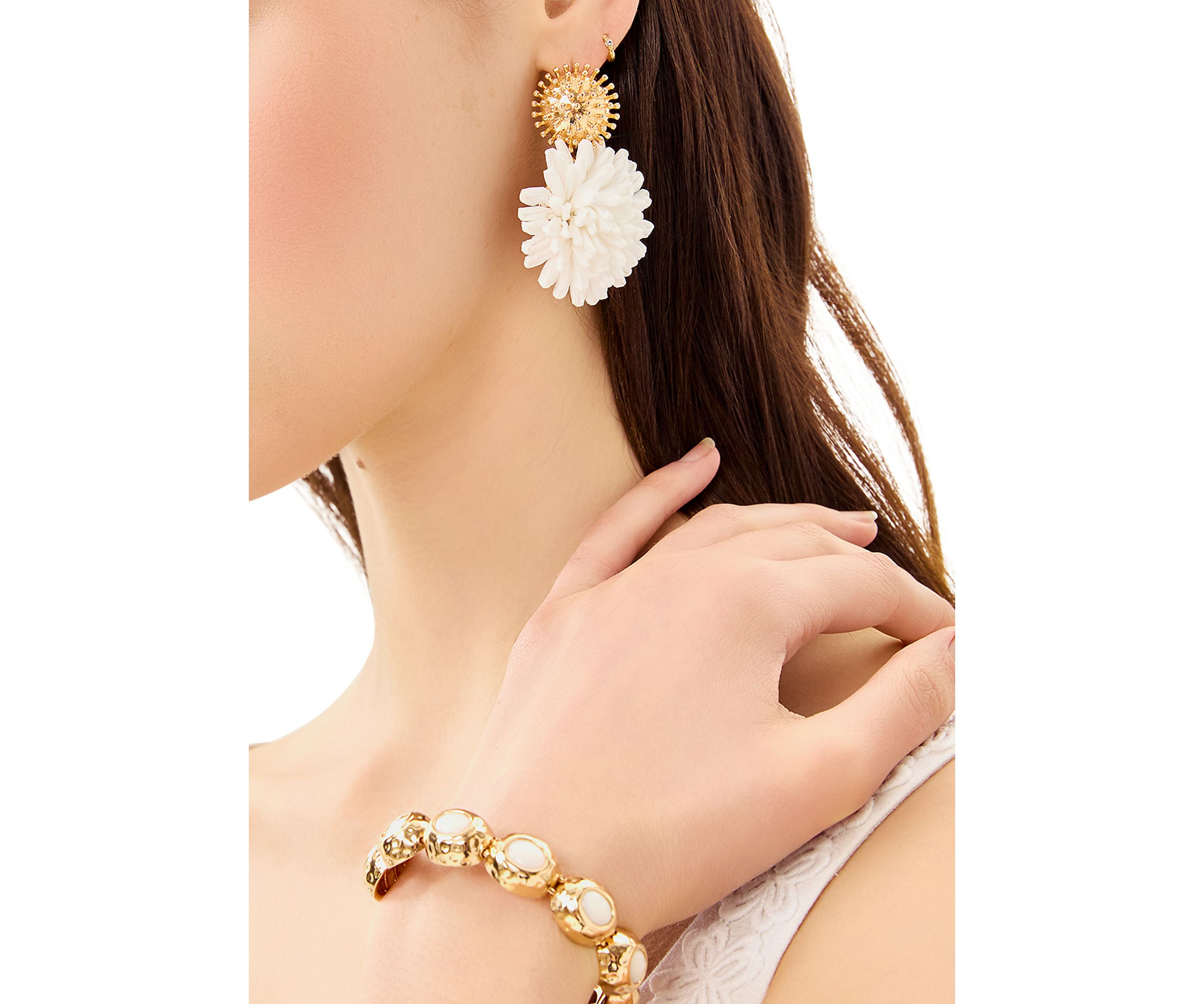 Womens Summer Shorelines Raffia Earrings 