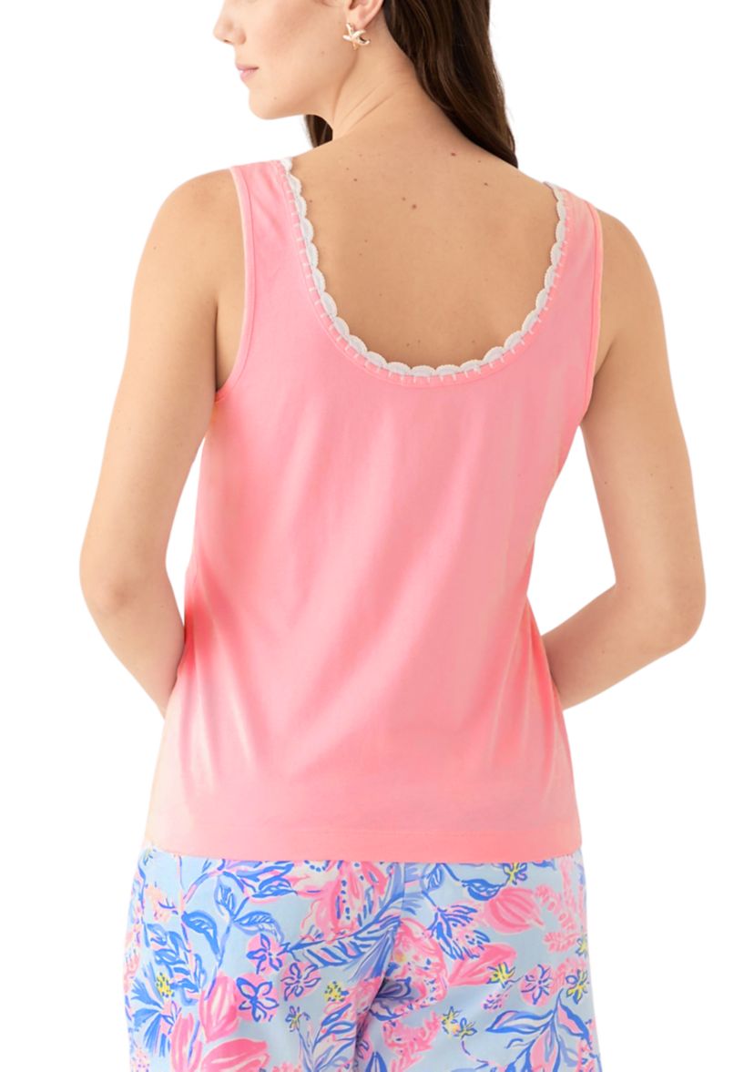 Womens Gabbie Crochet Trim Tank Top