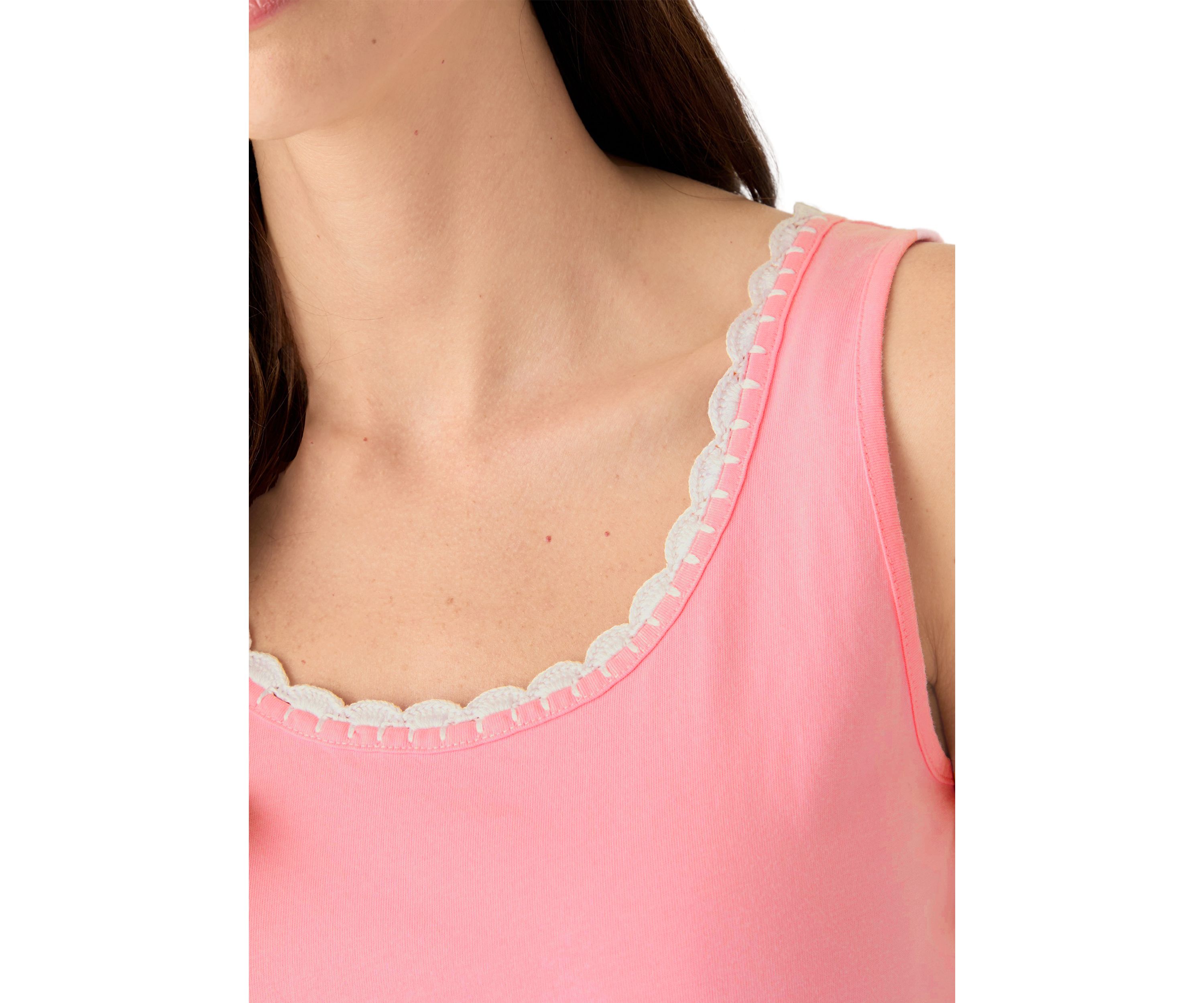 Womens Gabbie Crochet Trim Tank Top