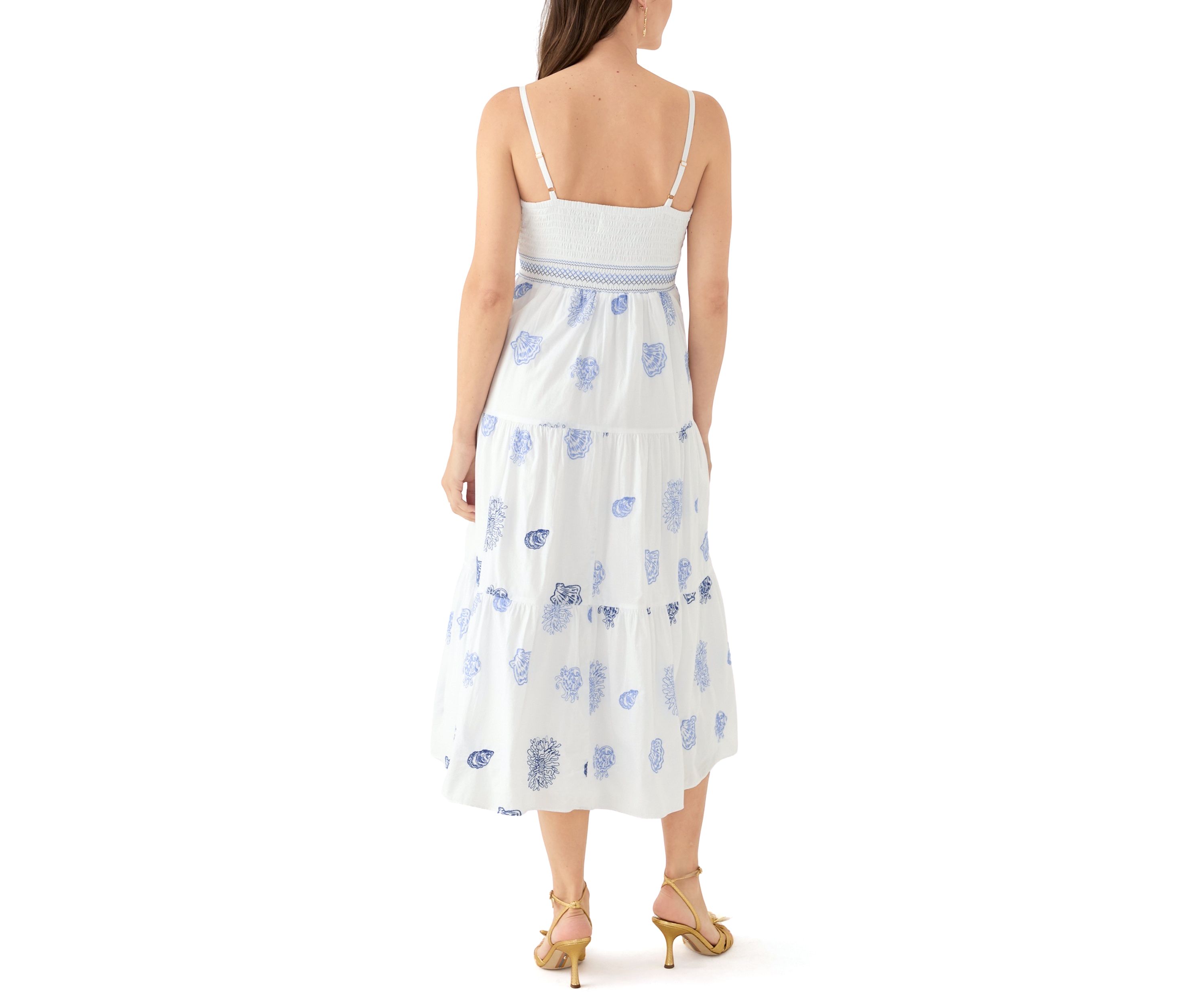 Womens Zanna Embroidered Midi Dress