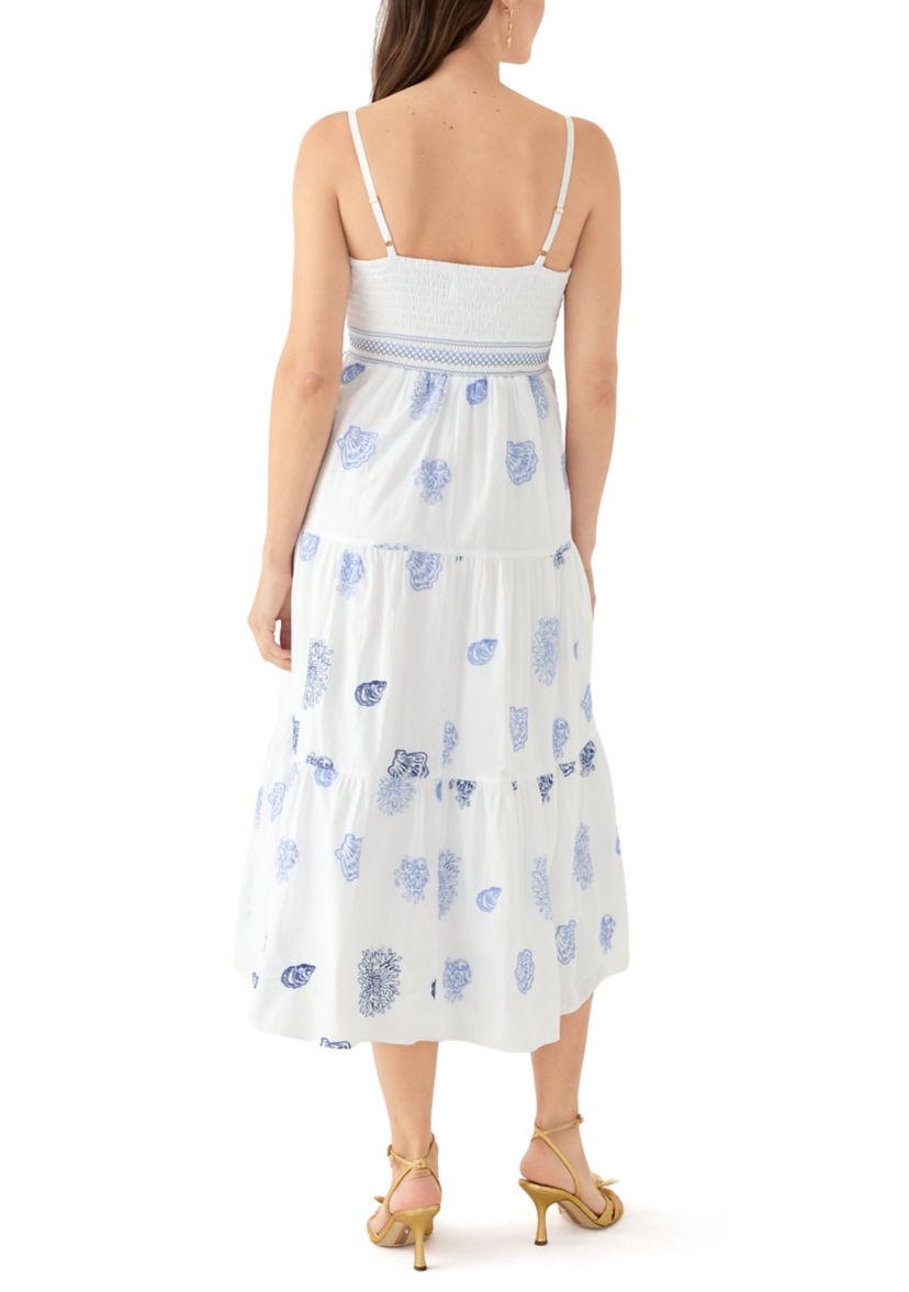 Womens Zanna Embroidered Midi Dress