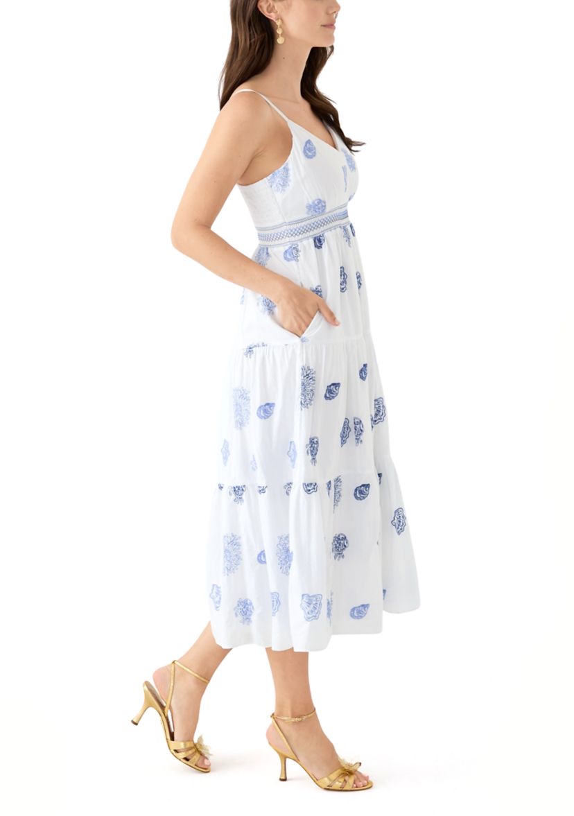 Womens Zanna Embroidered Midi Dress