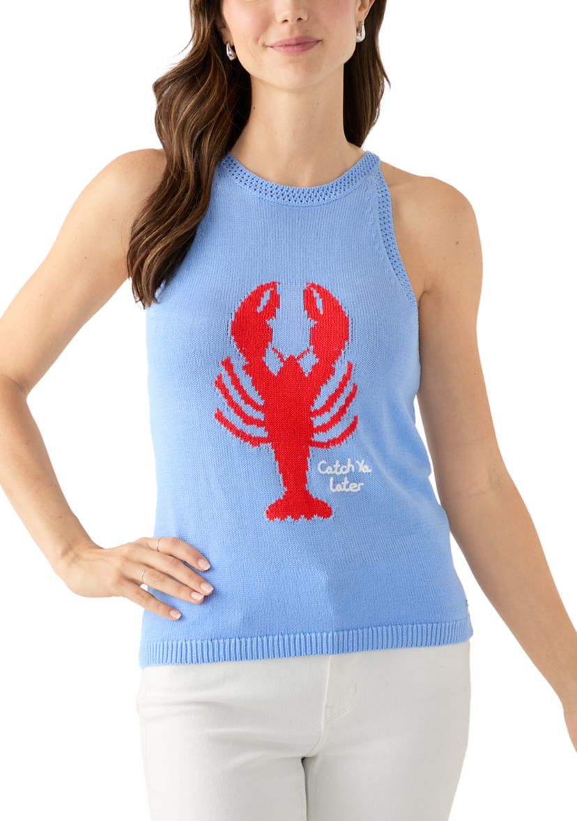 Womens Emra Lobster Jacquard Sweater Tank Top