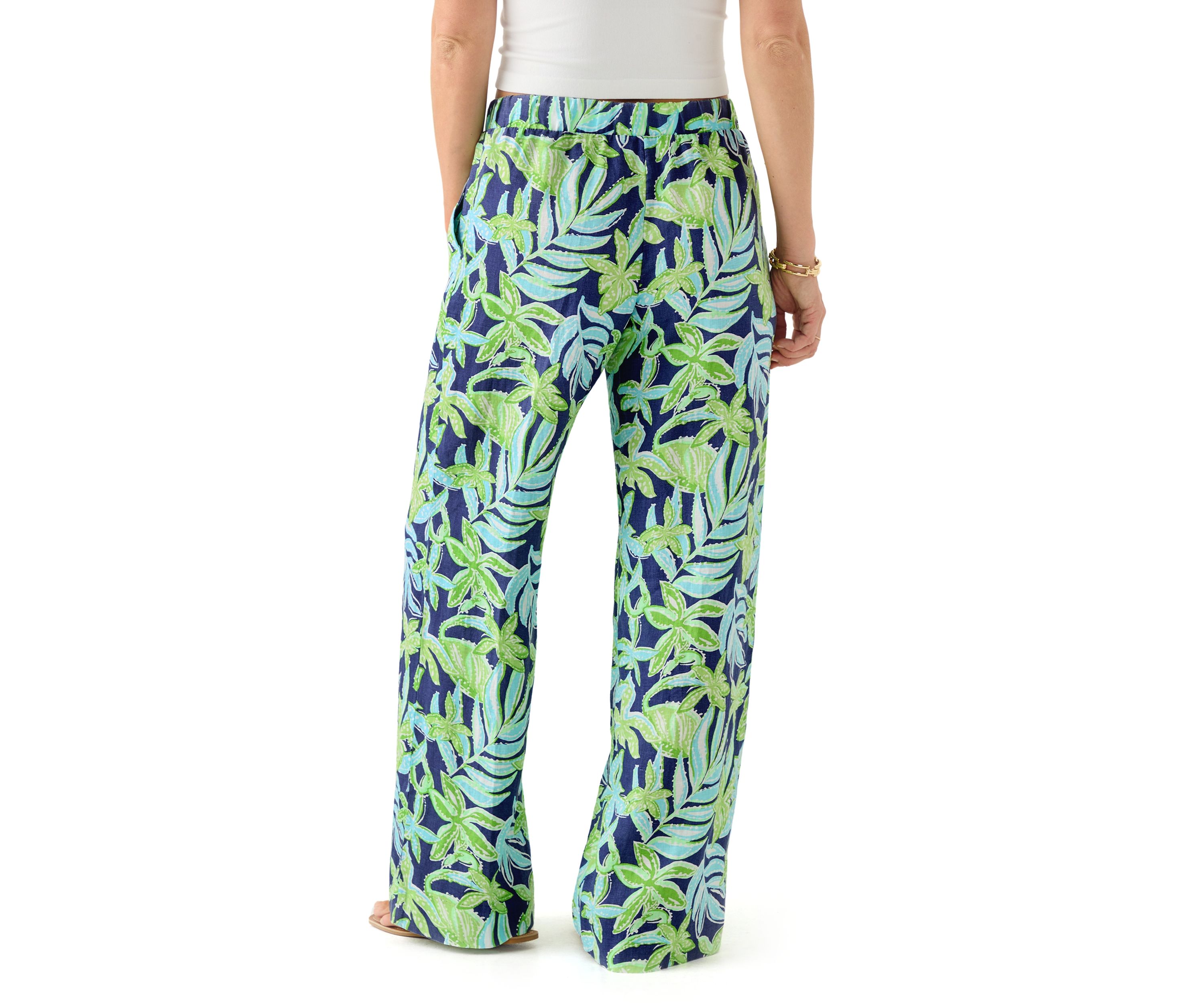 Womens Daylen Linen Palazzo Pants 