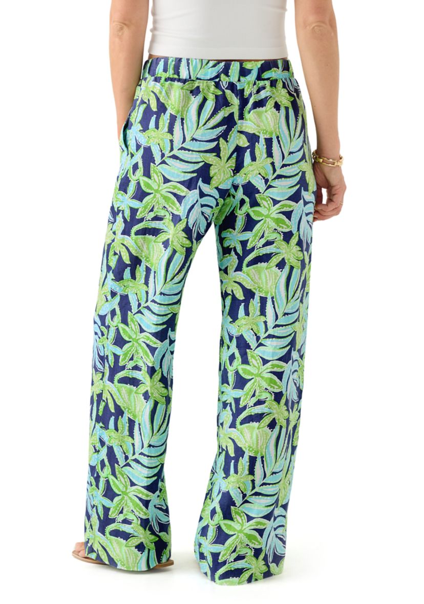 Womens Daylen Linen Palazzo Pants 