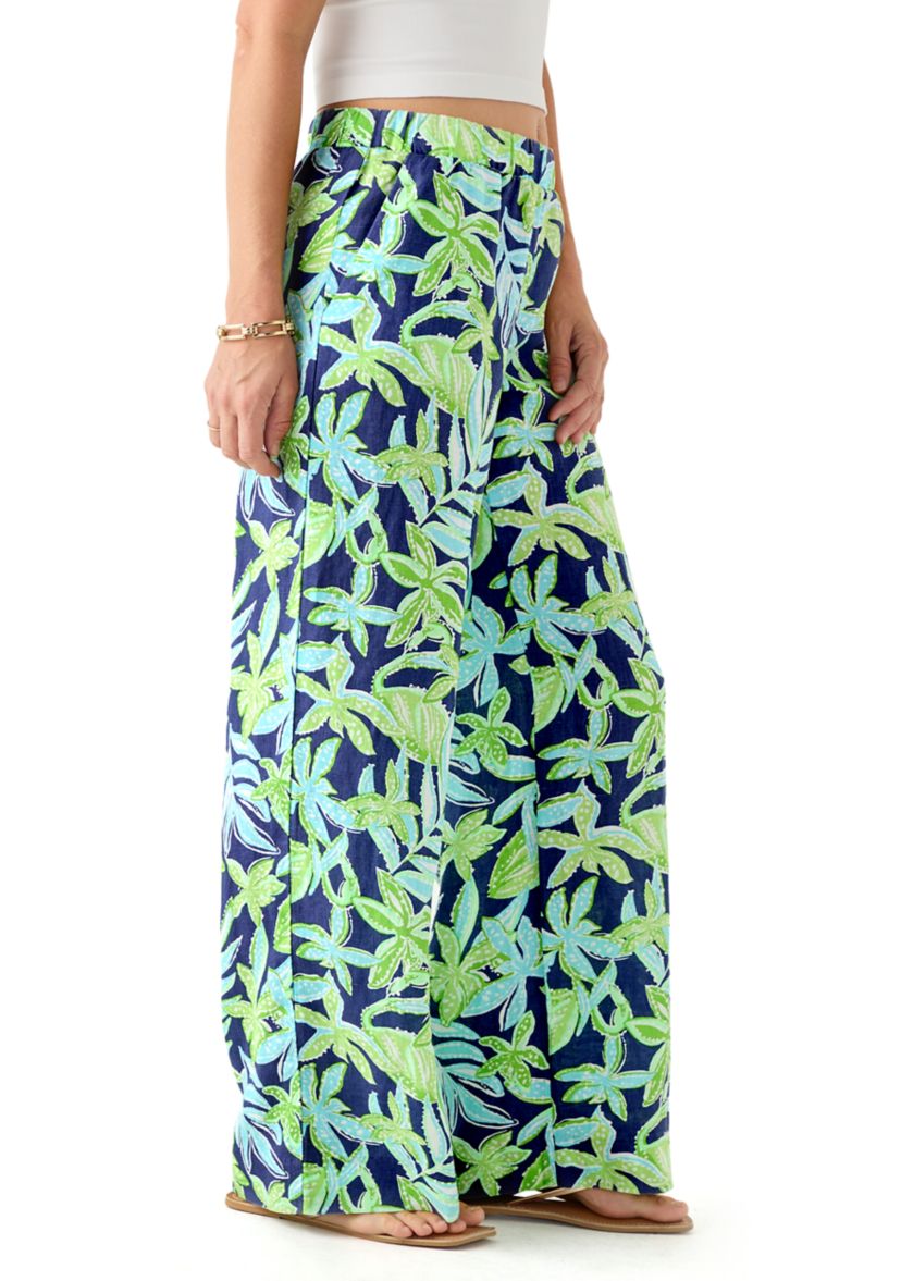 Womens Daylen Linen Palazzo Pants 