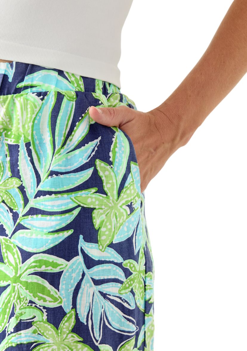 Womens Daylen Linen Palazzo Pants 