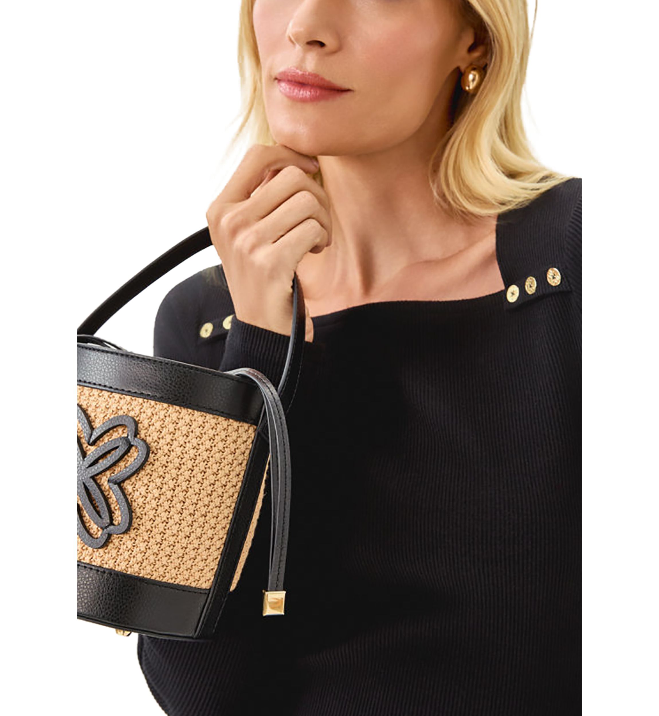 Malia Raffia Bucket Bag 